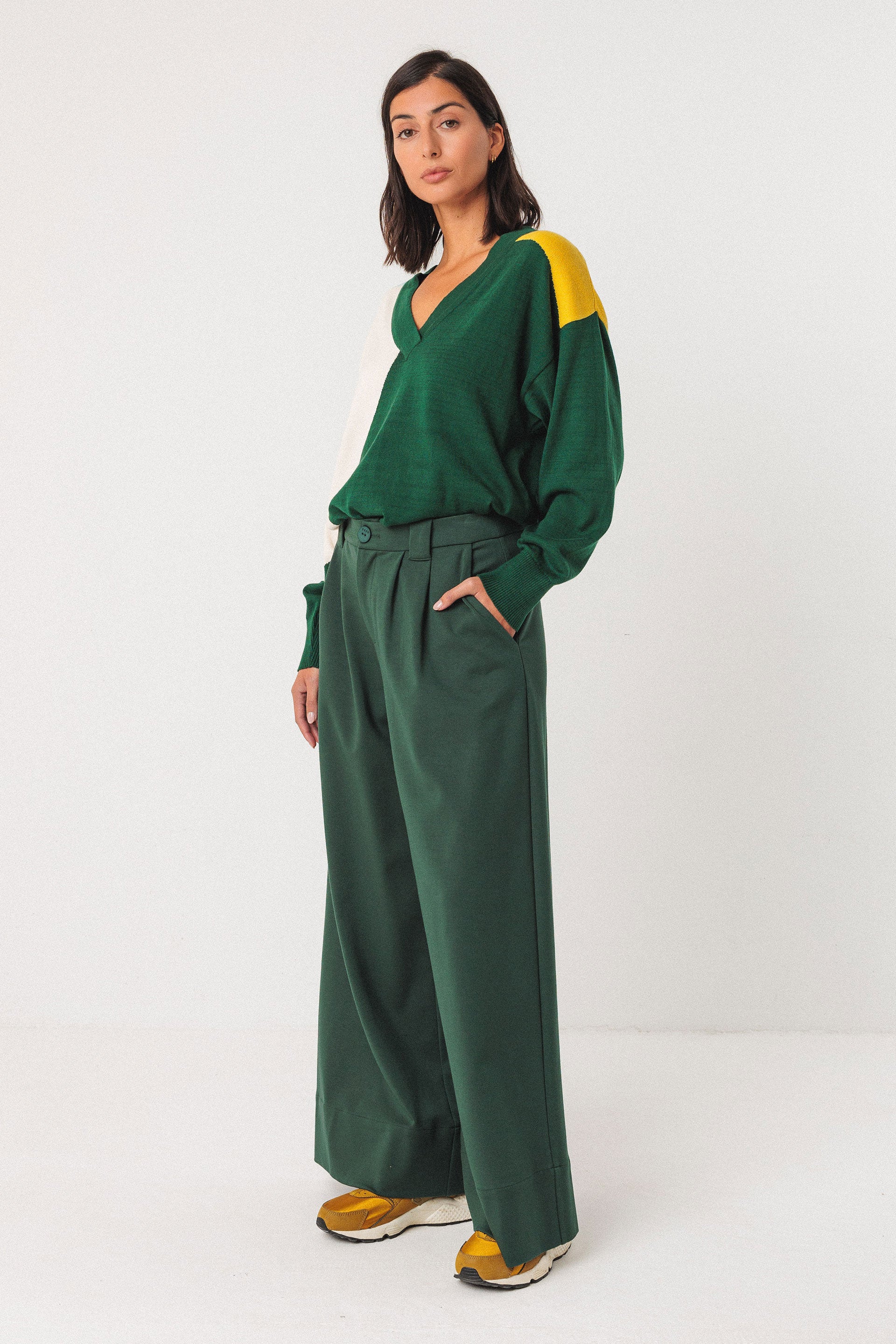 skfk femme pantalon nia tencel modal vert l armoire poethique  2 