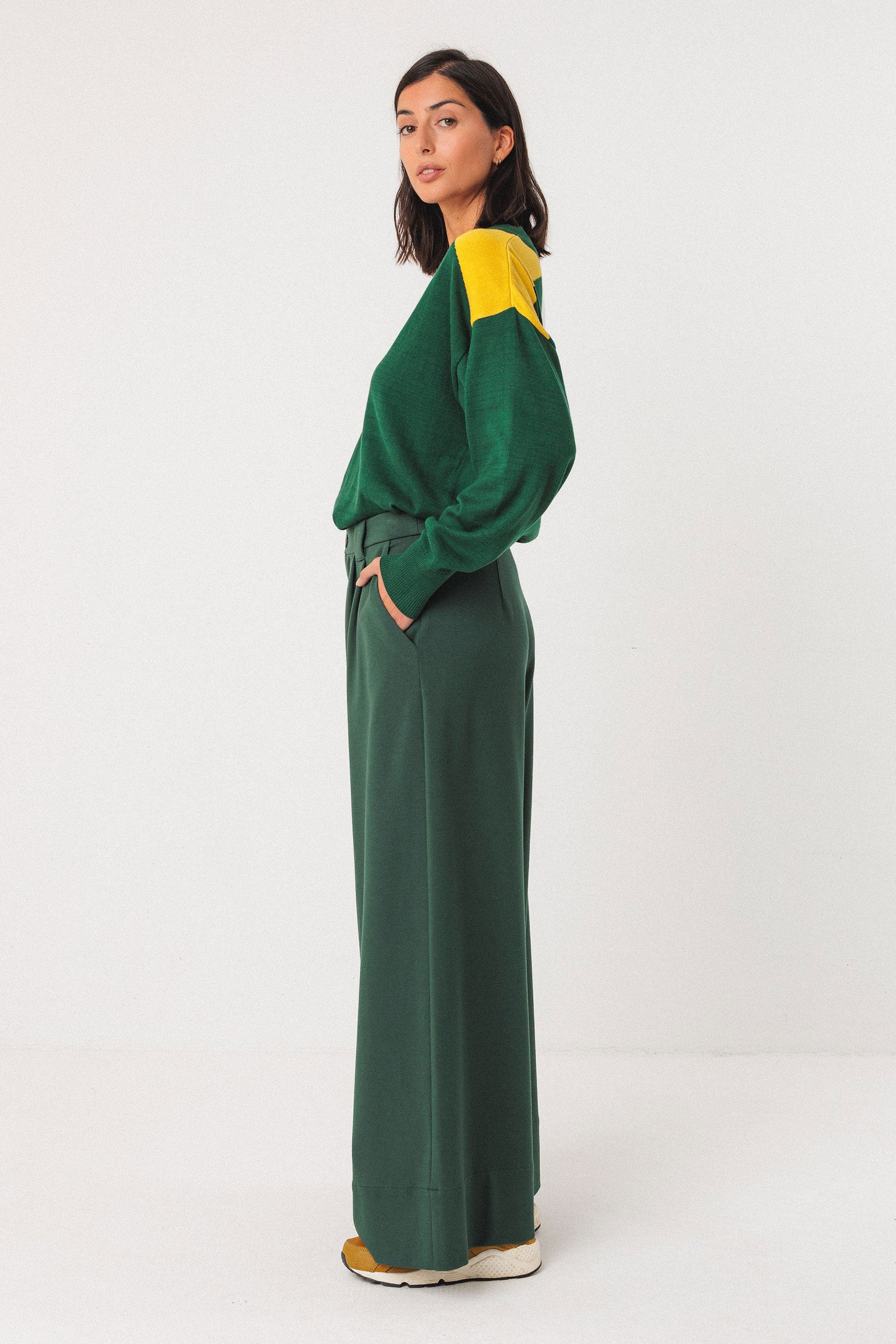 skfk femme pantalon nia tencel modal vert l armoire poethique  3 