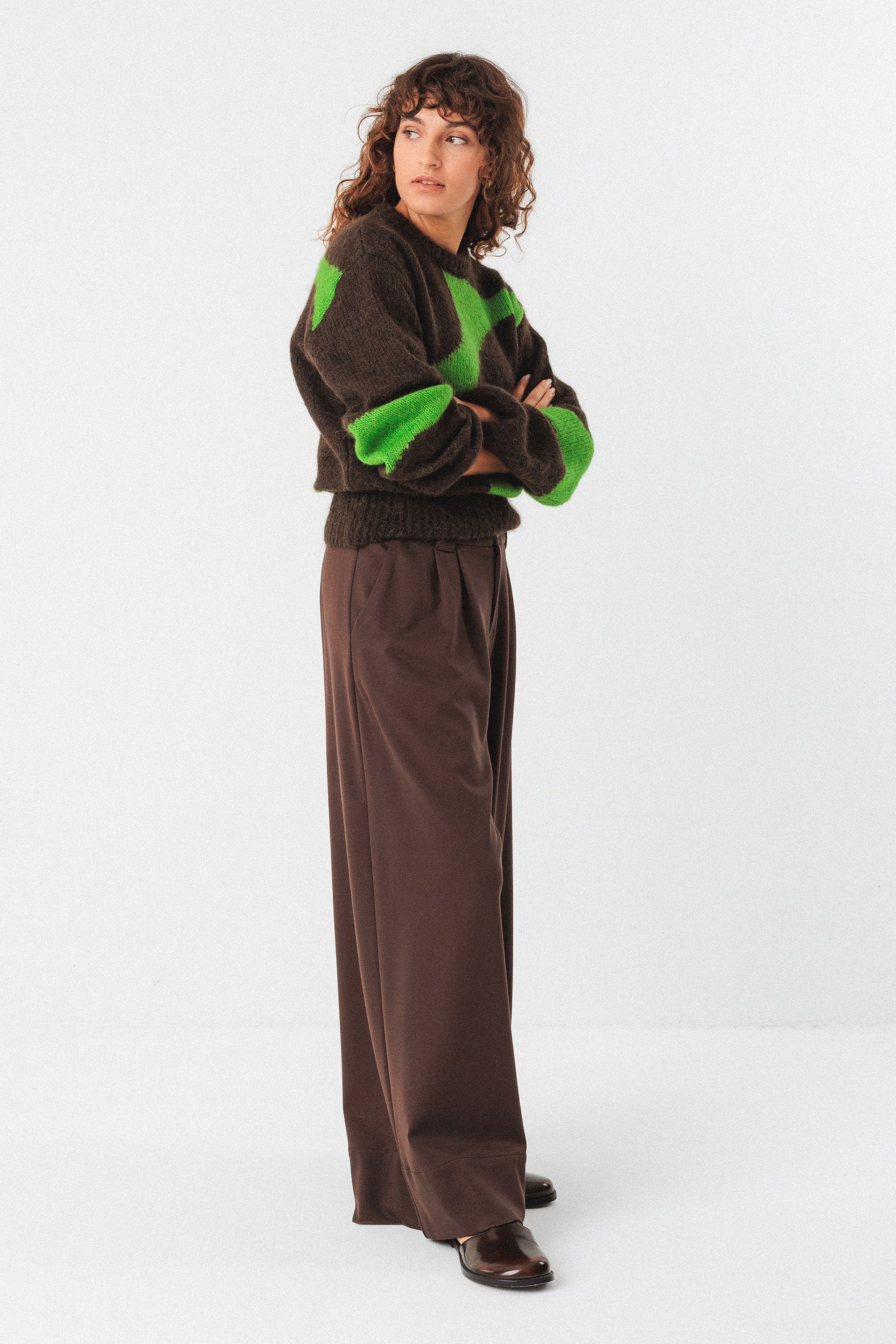 skfk femme pull aitza dotz laine marron vert l armoire poethique  2 