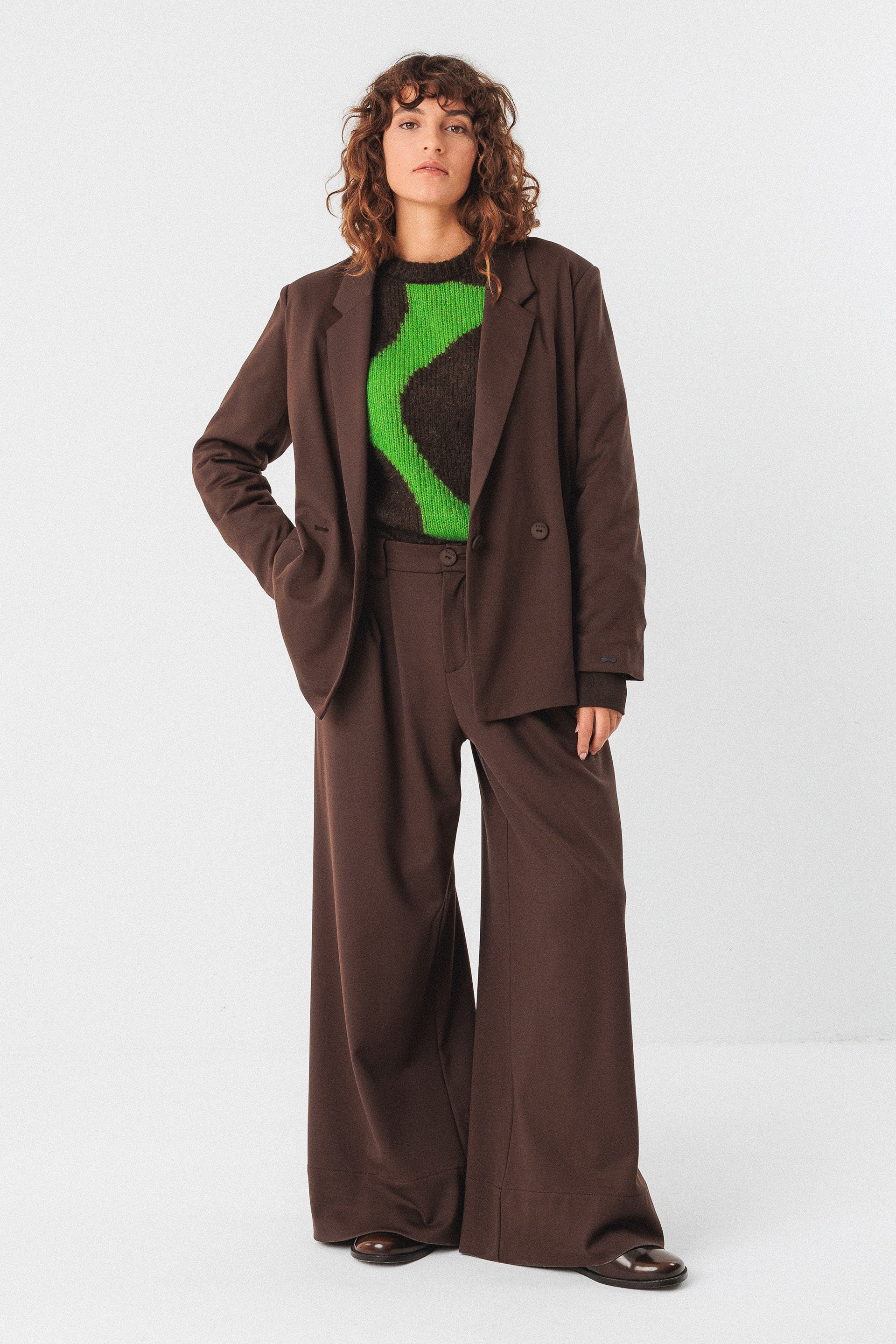 skfk femme pull aitza dotz laine marron vert l armoire poethique  4 