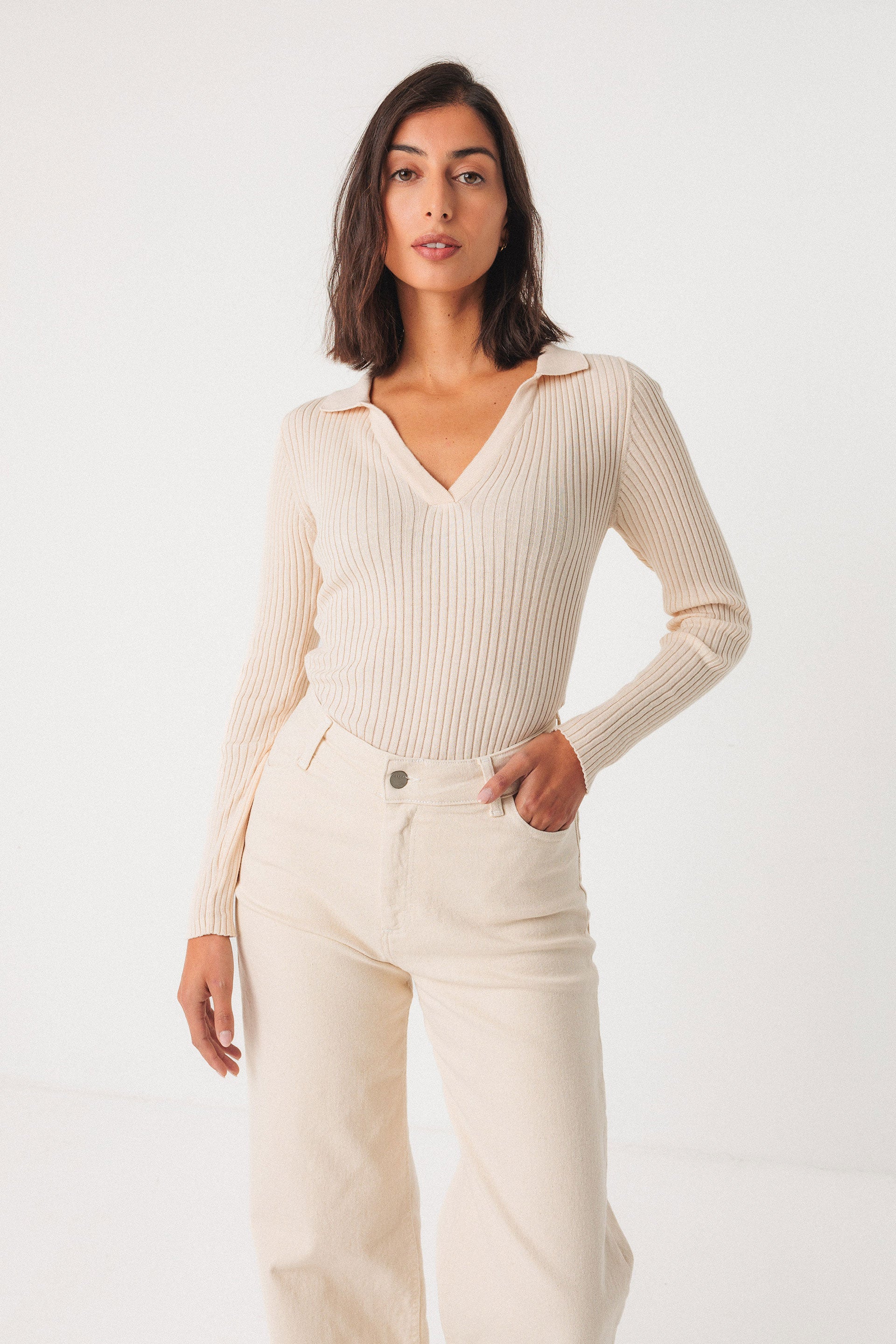 skfk femme pull ariza coton bio creme l armoire poethique  1 