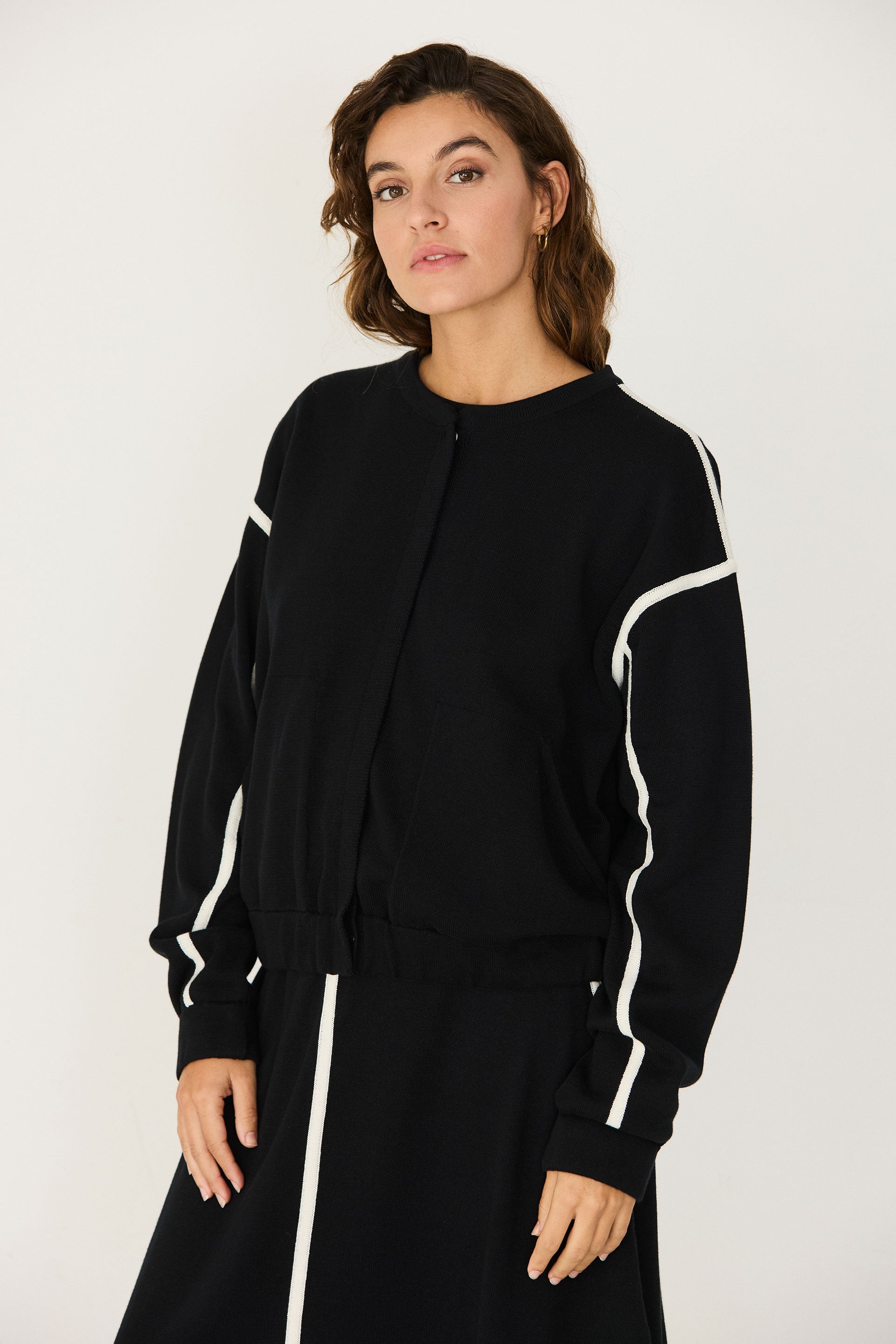 skfk femme pull galar noir blanc coton bio l armoire poethique  3 