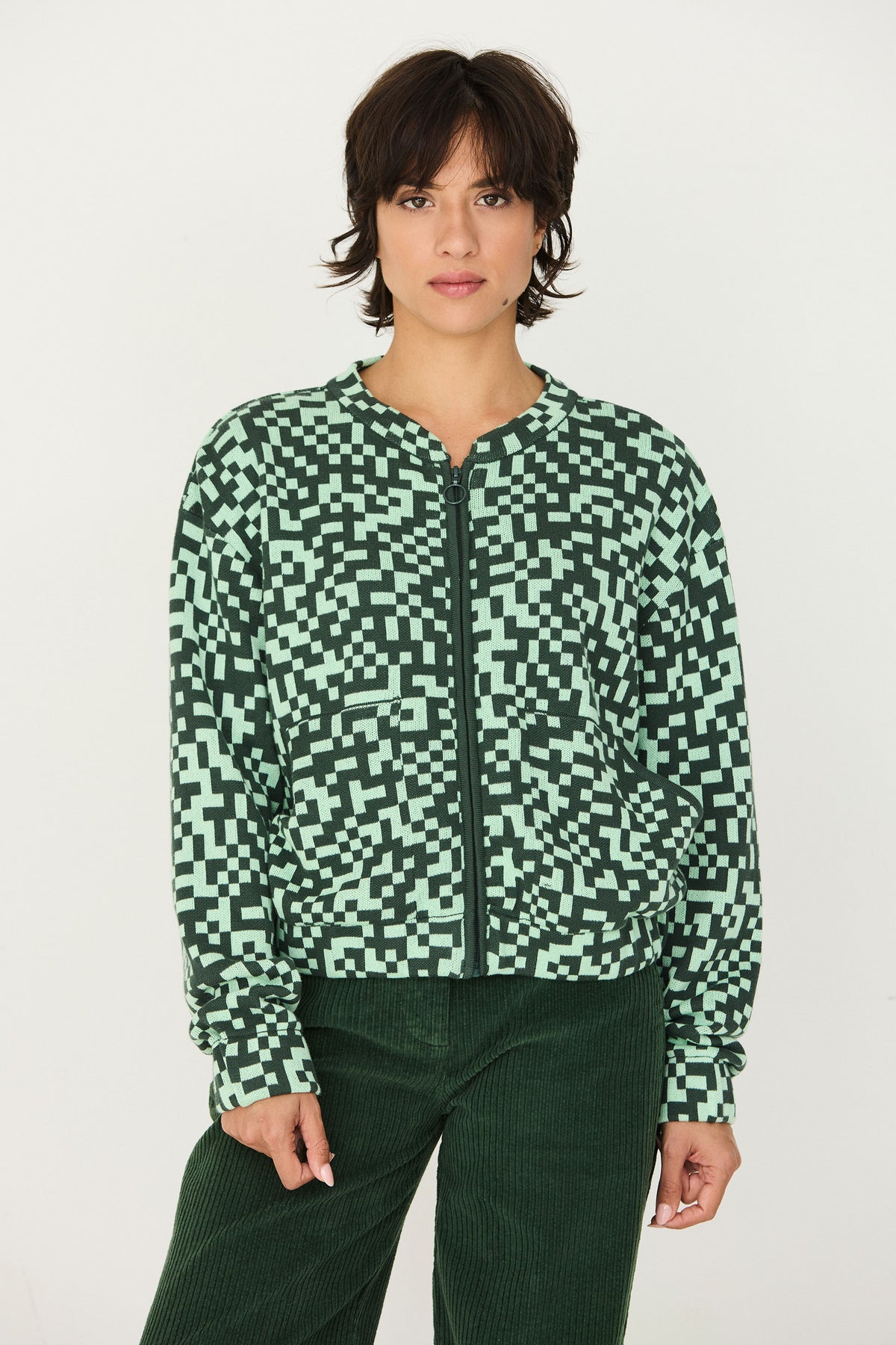 skfk femme pull galar vert coton bio l armoire poethique  2 