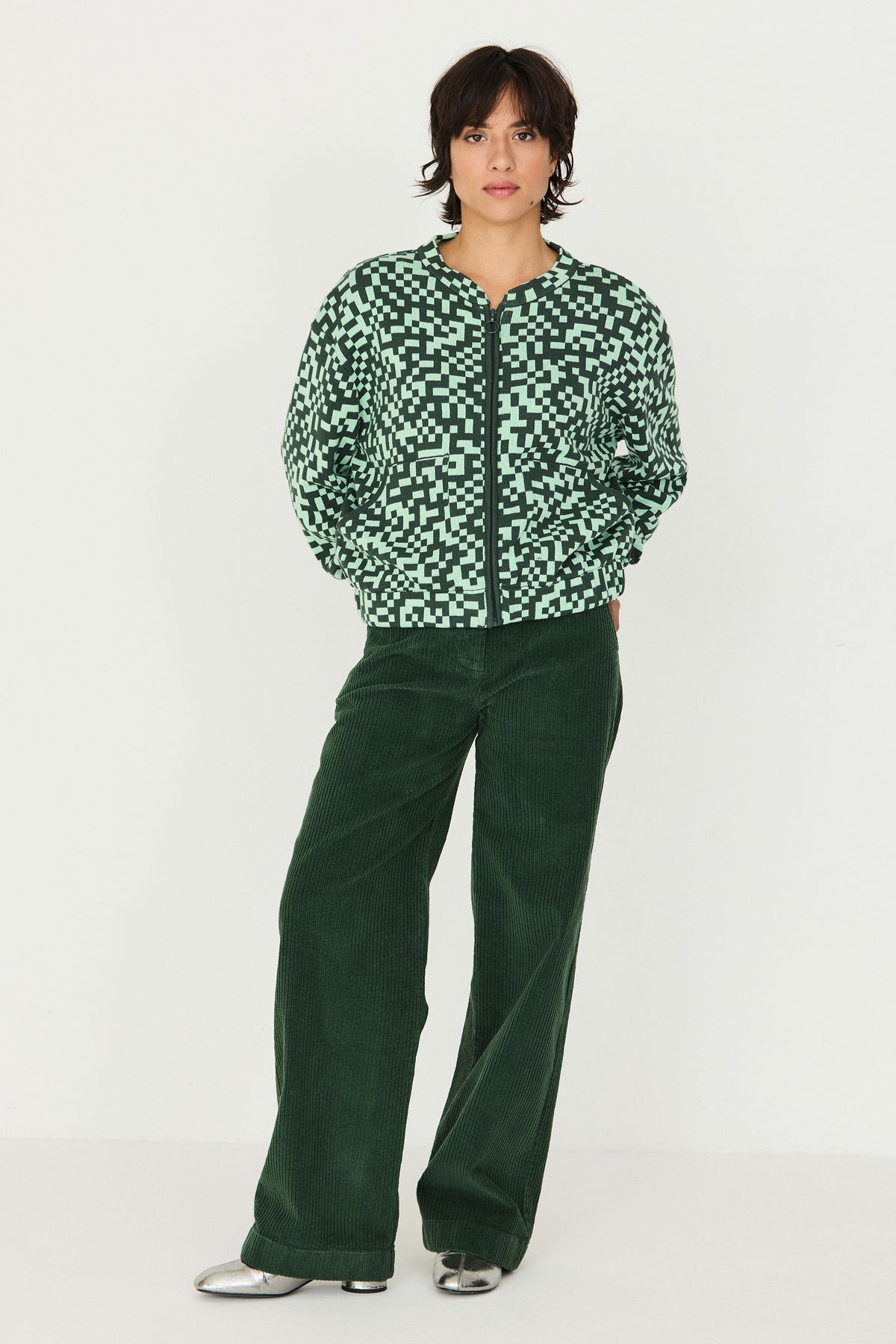 skfk femme pull galar vert coton bio l armoire poethique  3 