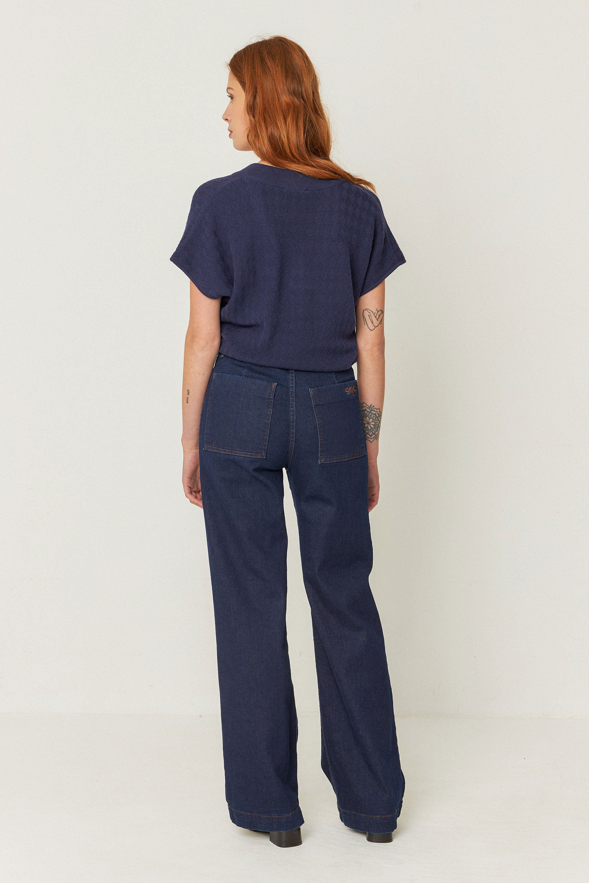 skfk femme pull garazi bleu coton bio l armoire poethique  1 