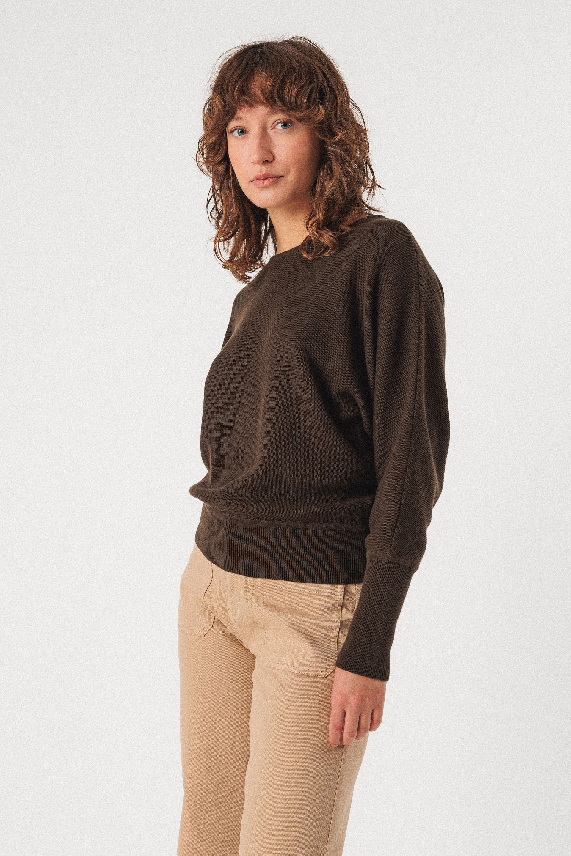 skfk femme pull ibar coton bio marron l armoire poethique  3 