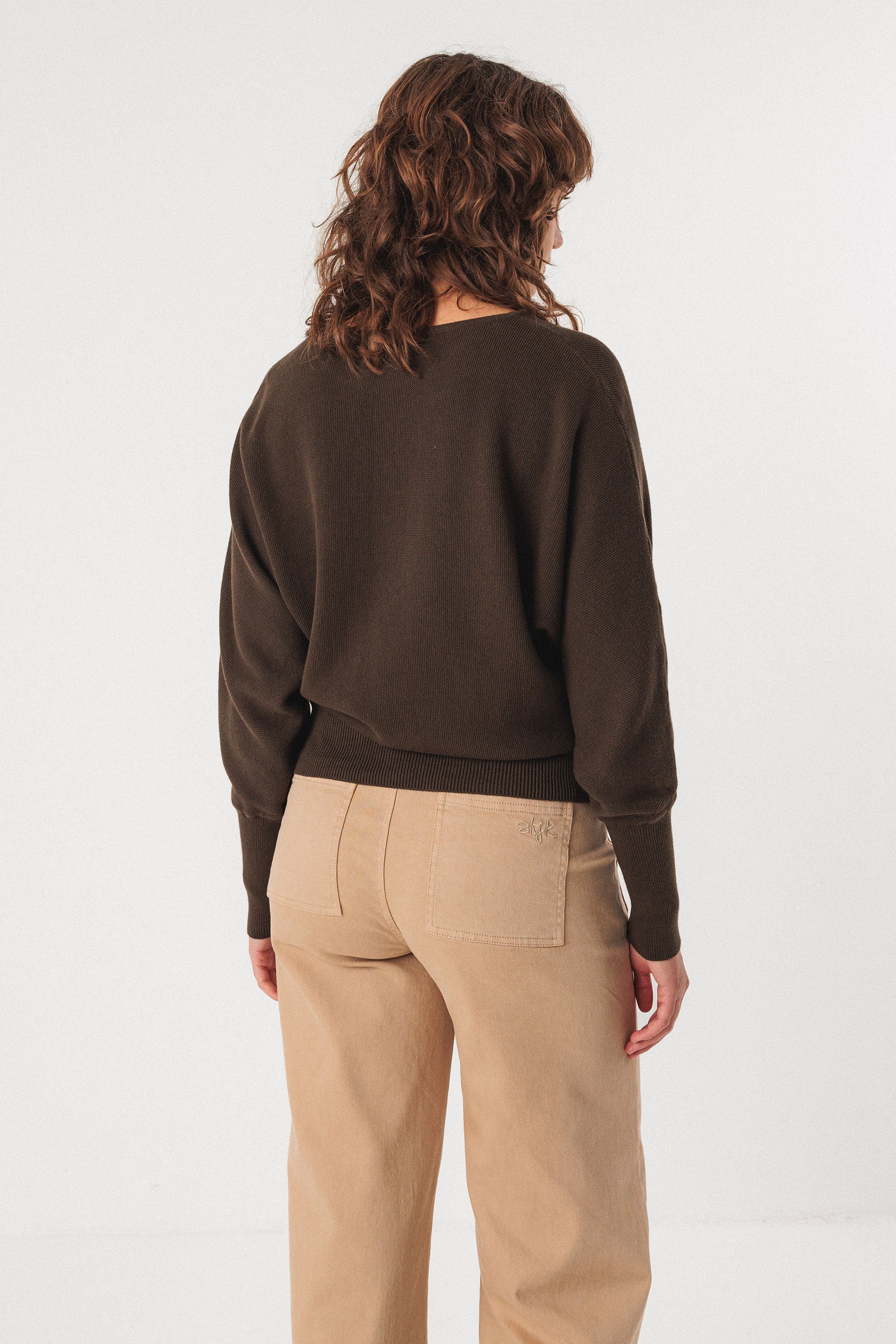 skfk femme pull ibar coton bio marron l armoire poethique  4 