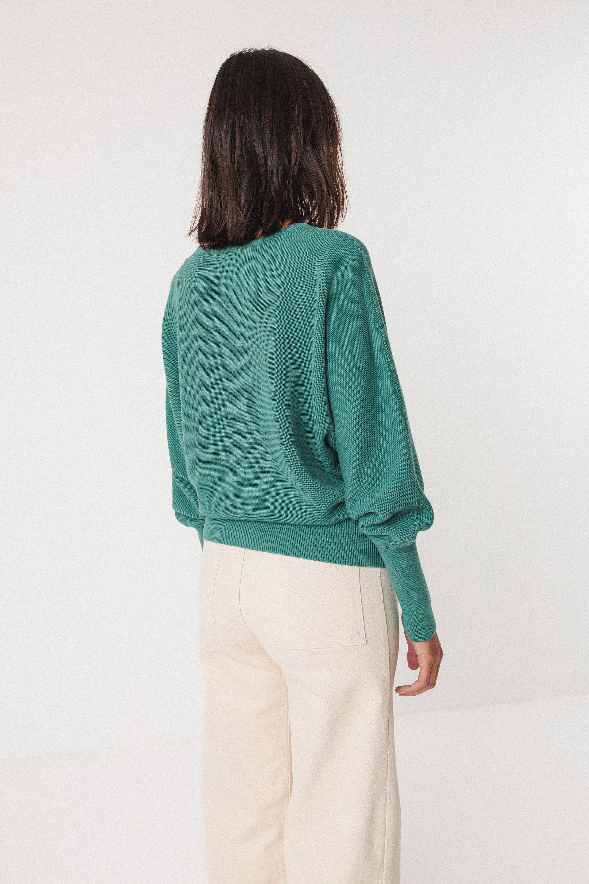 skfk femme pull ibar coton bio vert sauge l armoire poethique  4 