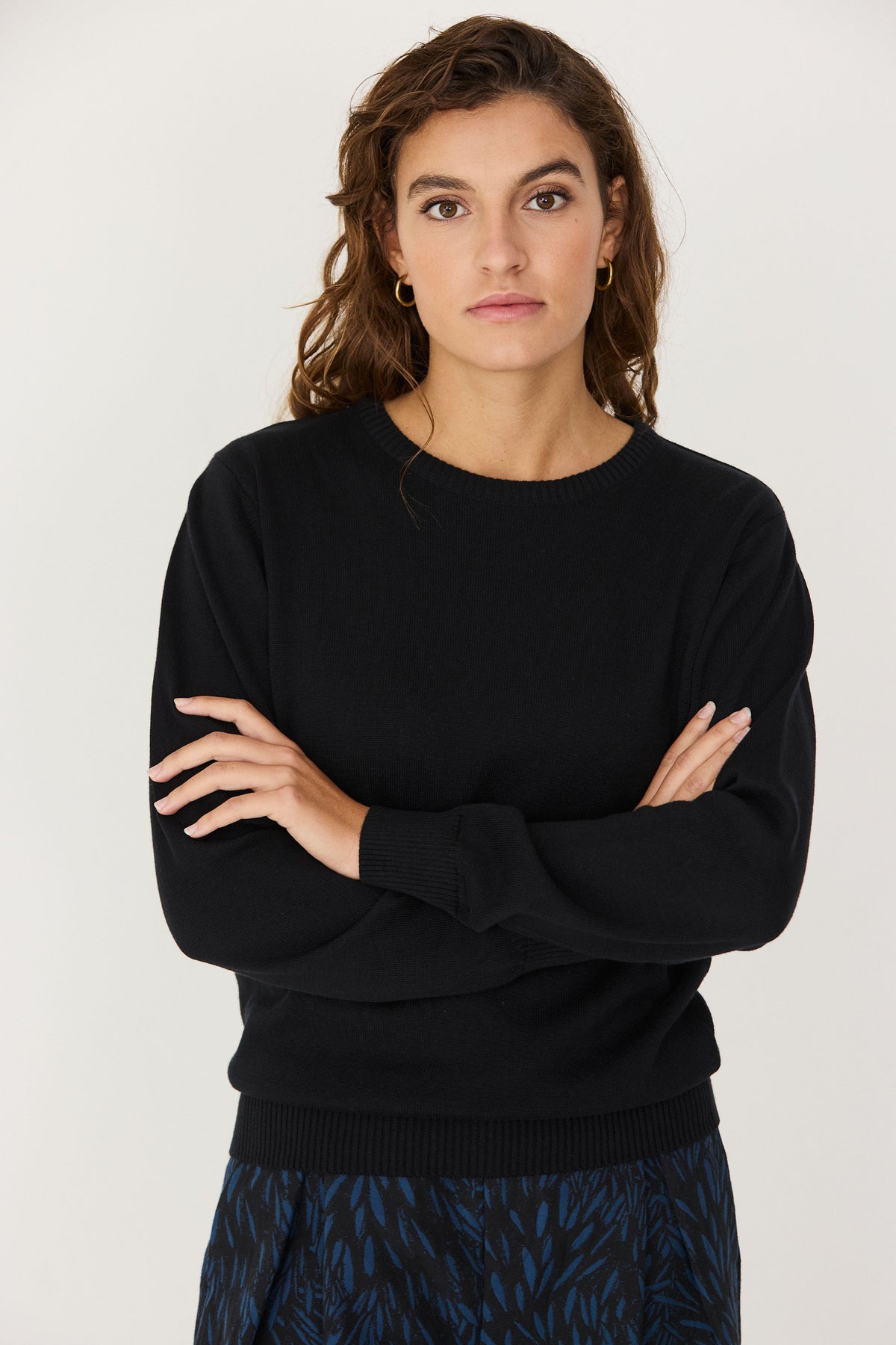 skfk femme pull iradi noir coton bio l armoire poethique  1 