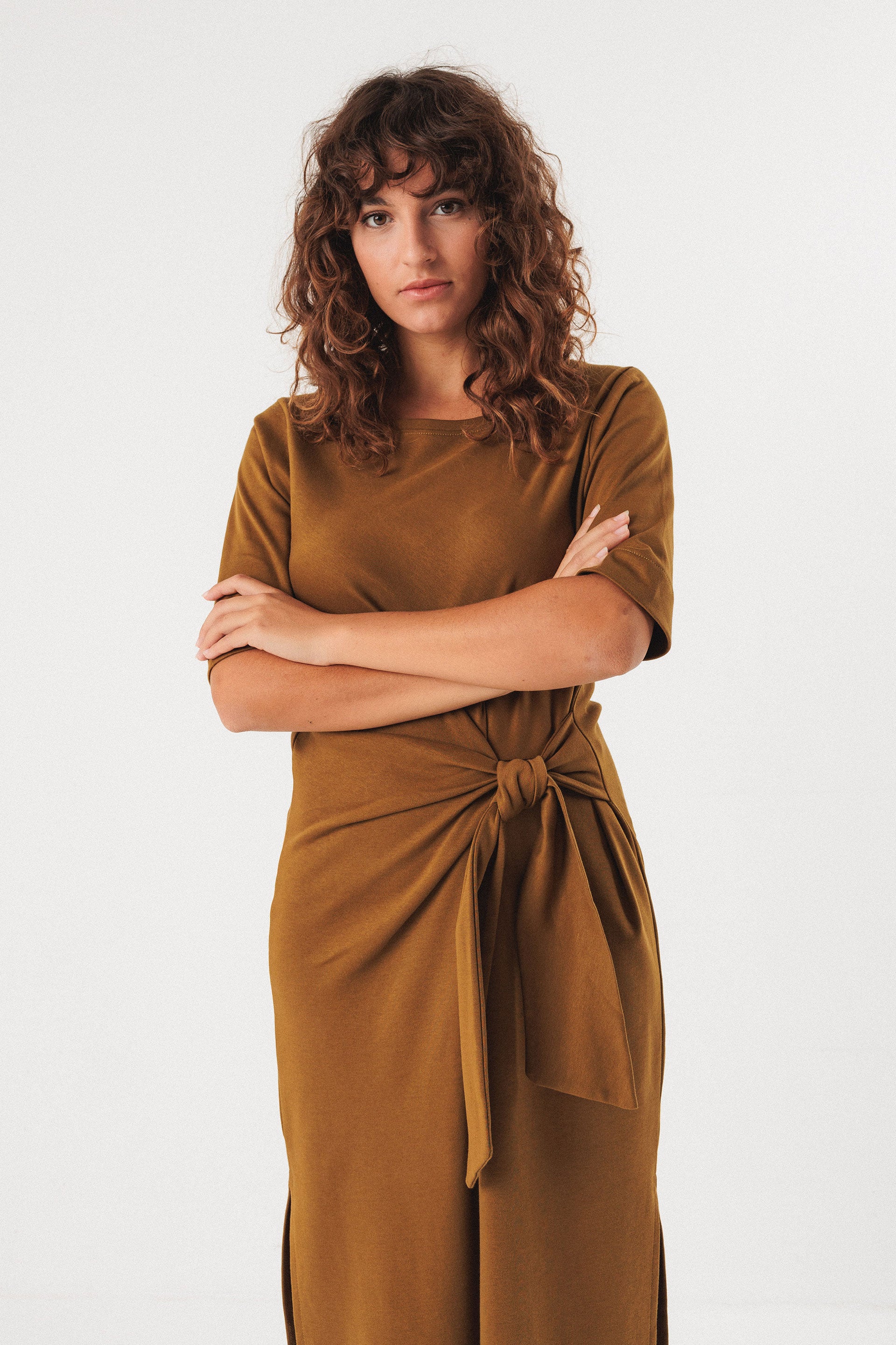 skfk femme robe ani coton bio vert olive l armoire poethique  2 