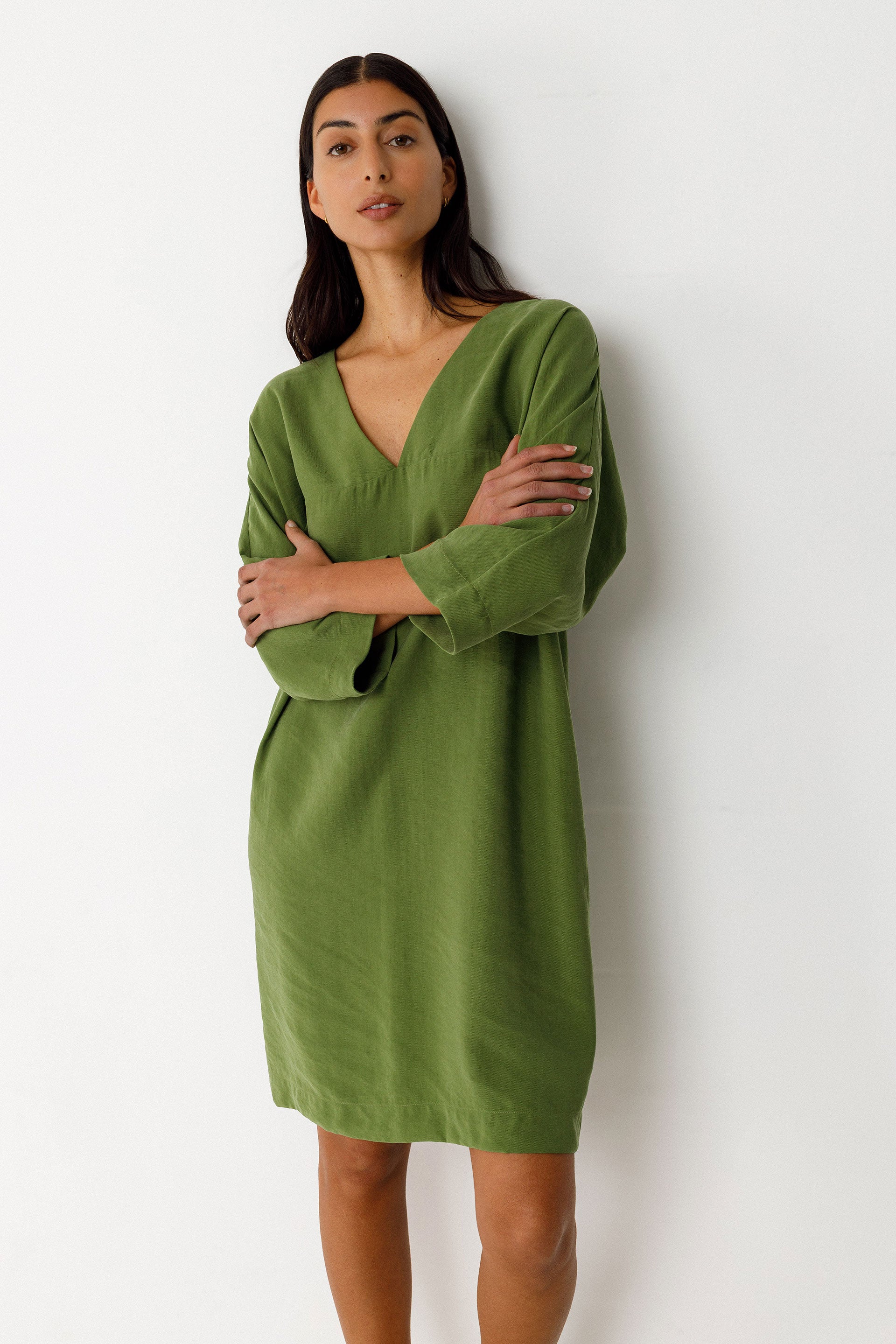 skfk femme robe nikole vert modal tencel l armoire poethique  1 