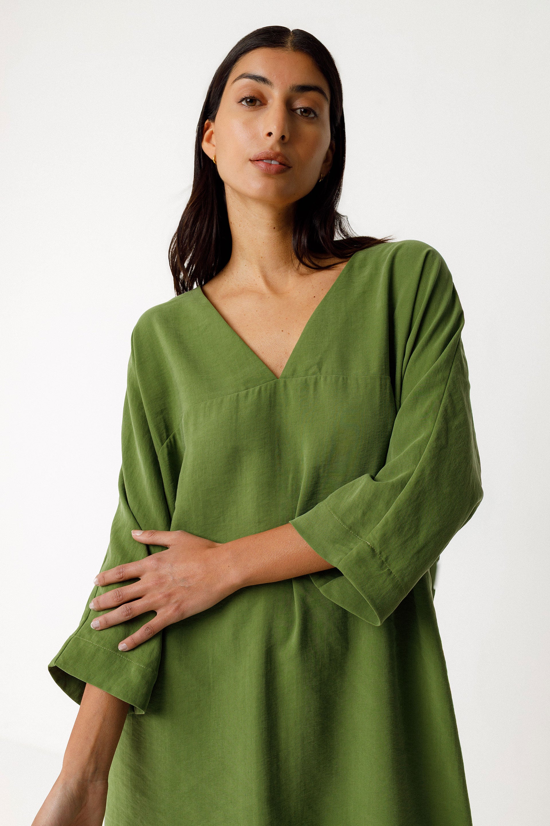 skfk femme robe nikole vert modal tencel l armoire poethique  3 