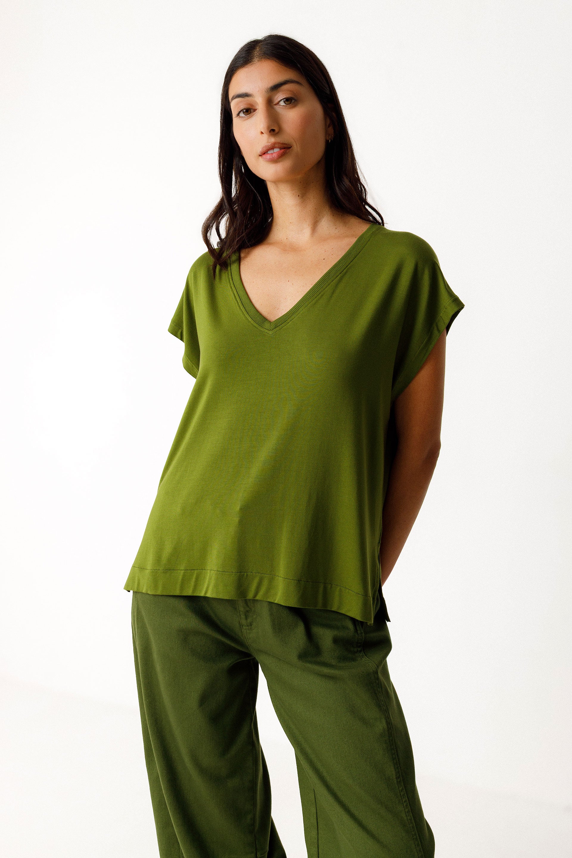 skfk femme t shirt zur 10 vert tencel modal l armoire poethique  1 