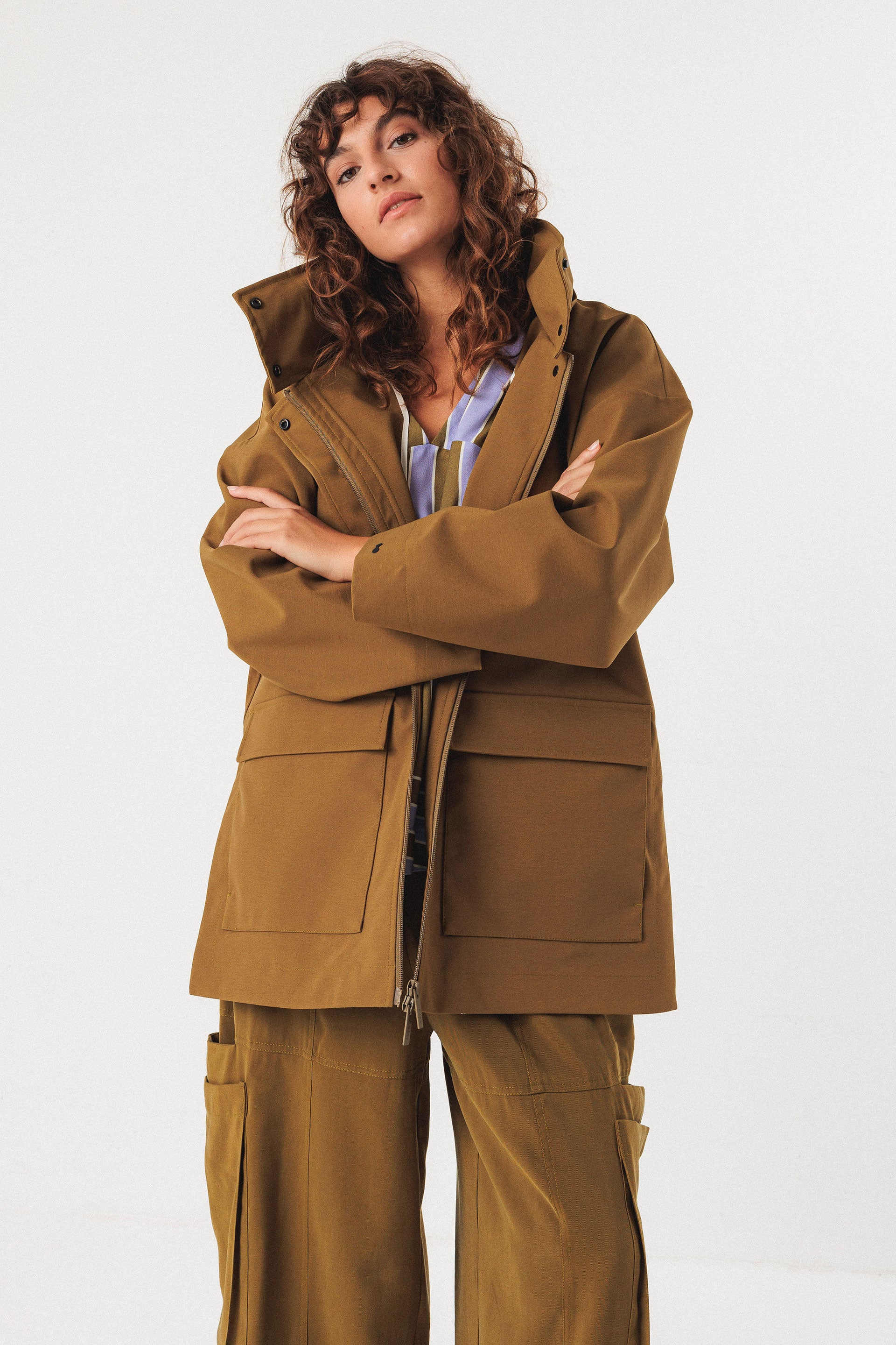 skfk femme veste sina polyester recycle vert olive l armoire poethique  1 