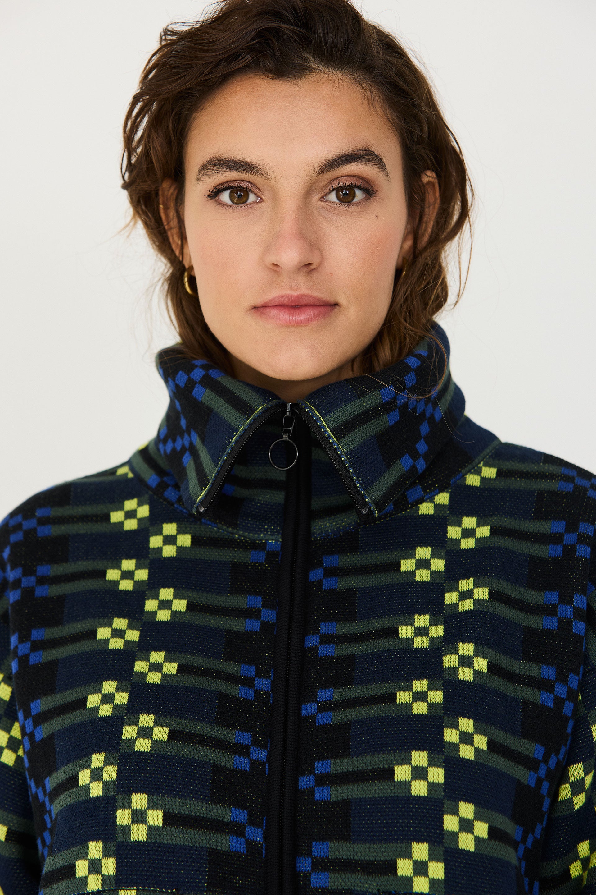 skfk femme veste zipp  e maille lenore multicolore coton bio l armoire poethique  1 