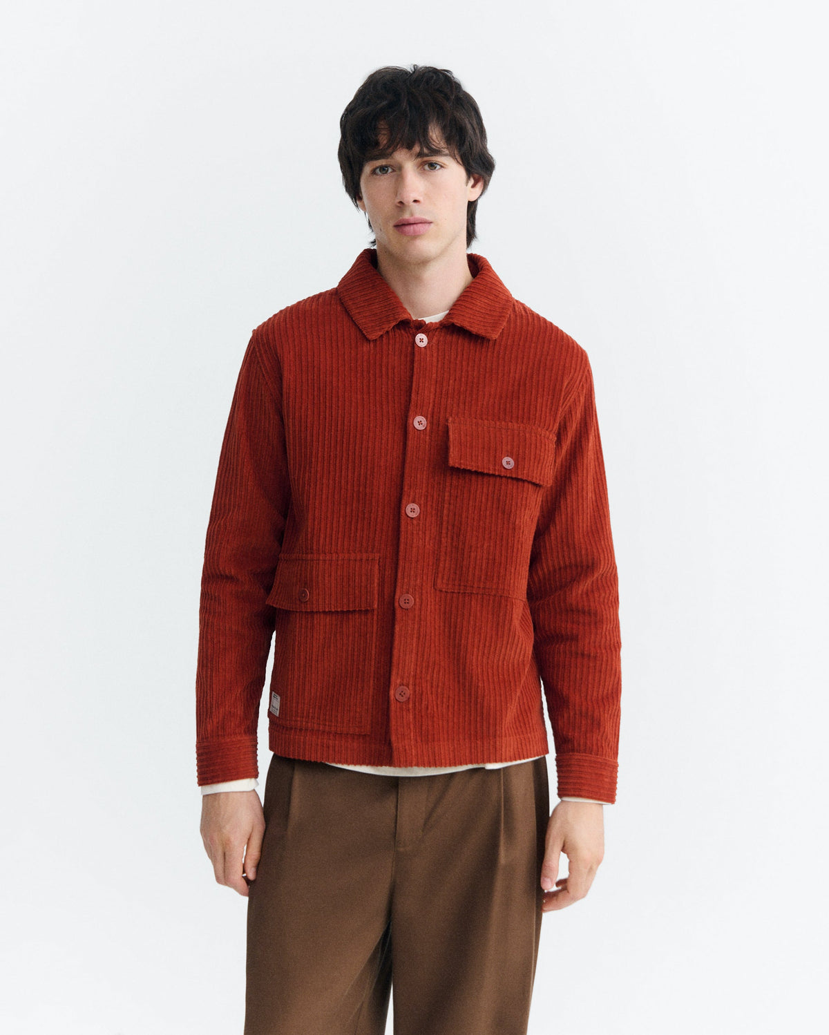 surchemise en velours de coton bio gabin  marron thinking mu homme veste gabin marron coton bio l armoire poethique 1