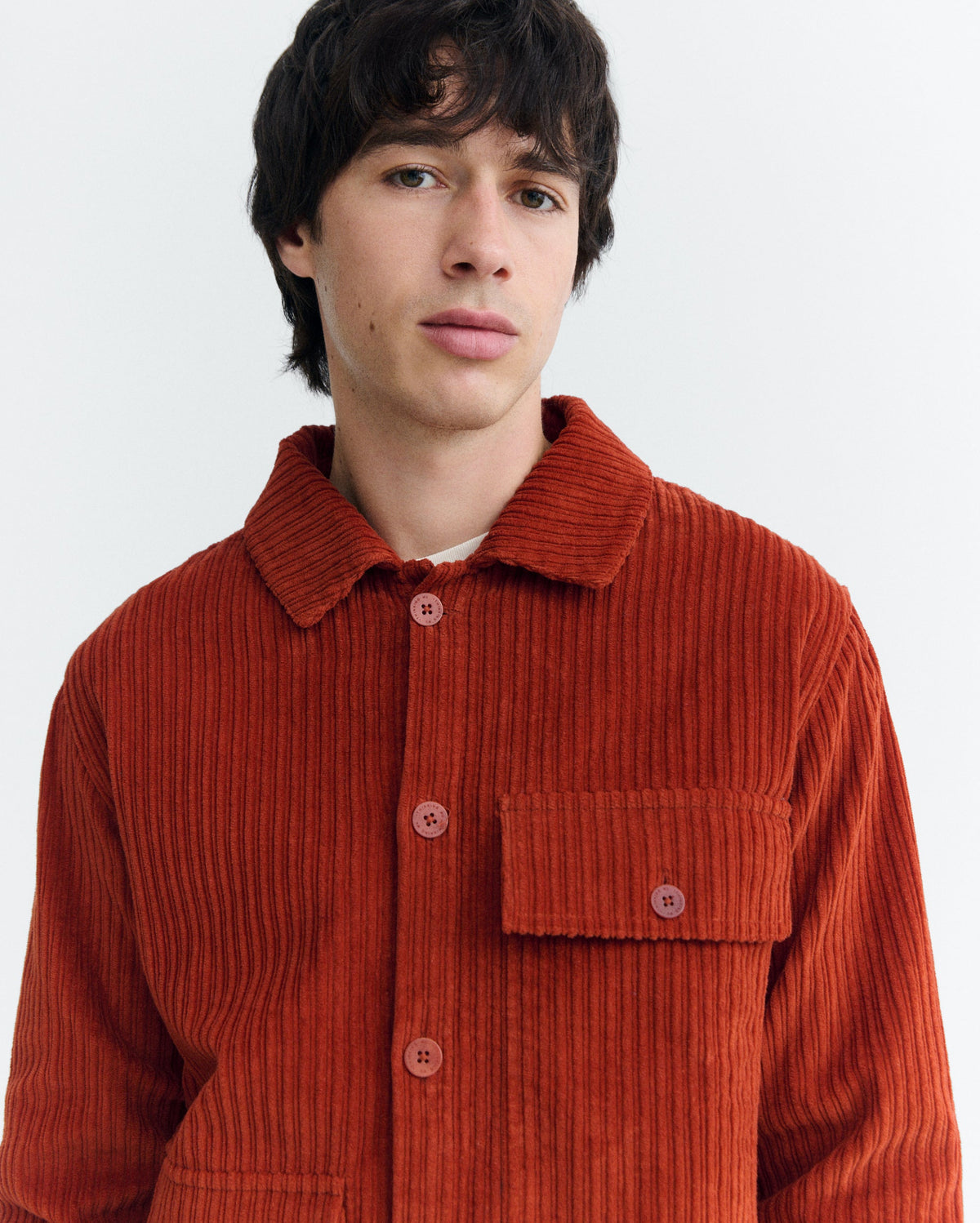 surchemise en velours de coton bio gabin  marron thinking mu homme veste gabin marron coton bio l armoire poethique 2