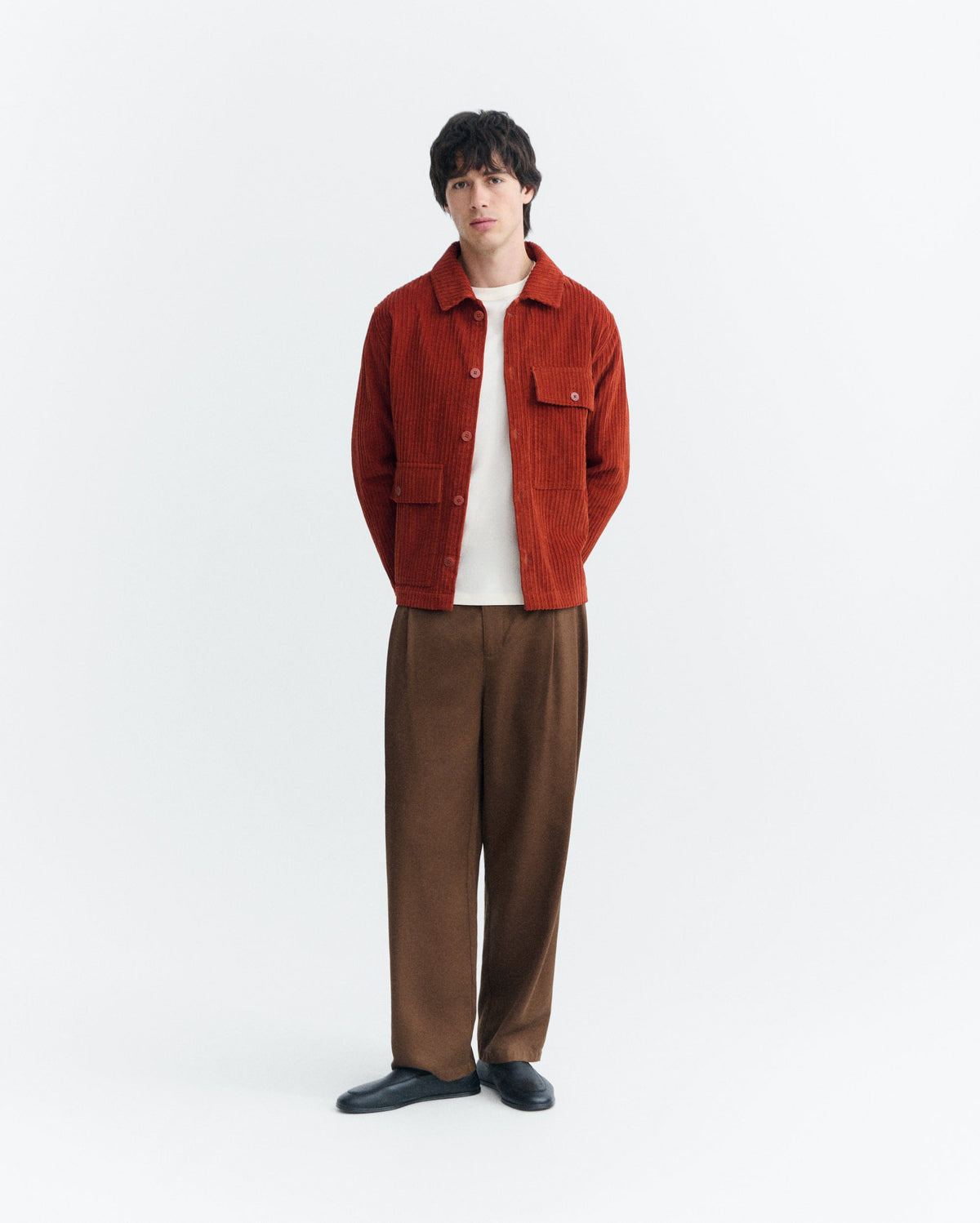 surchemise en velours de coton bio gabin  marron thinking mu homme veste gabin marron coton bio l armoire poethique 3