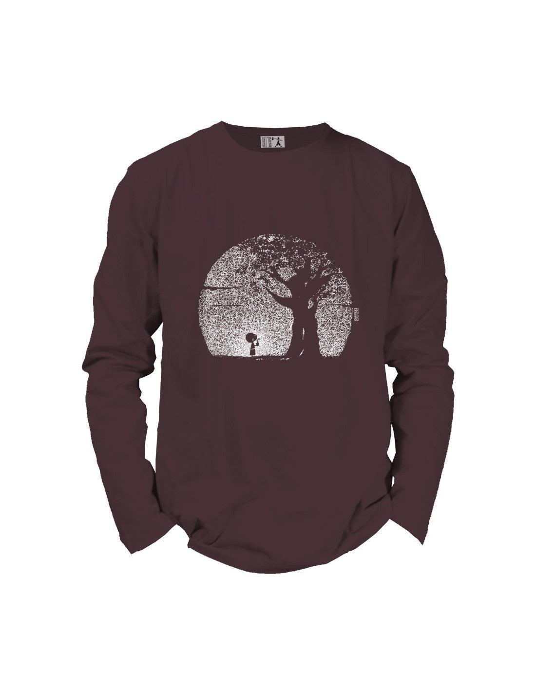 tee shirt  manches longues en coton bio beitun pousse  brun rouge quat rues homme t shirt beitun pousse brun rouge coton bio l armoire poethique 1