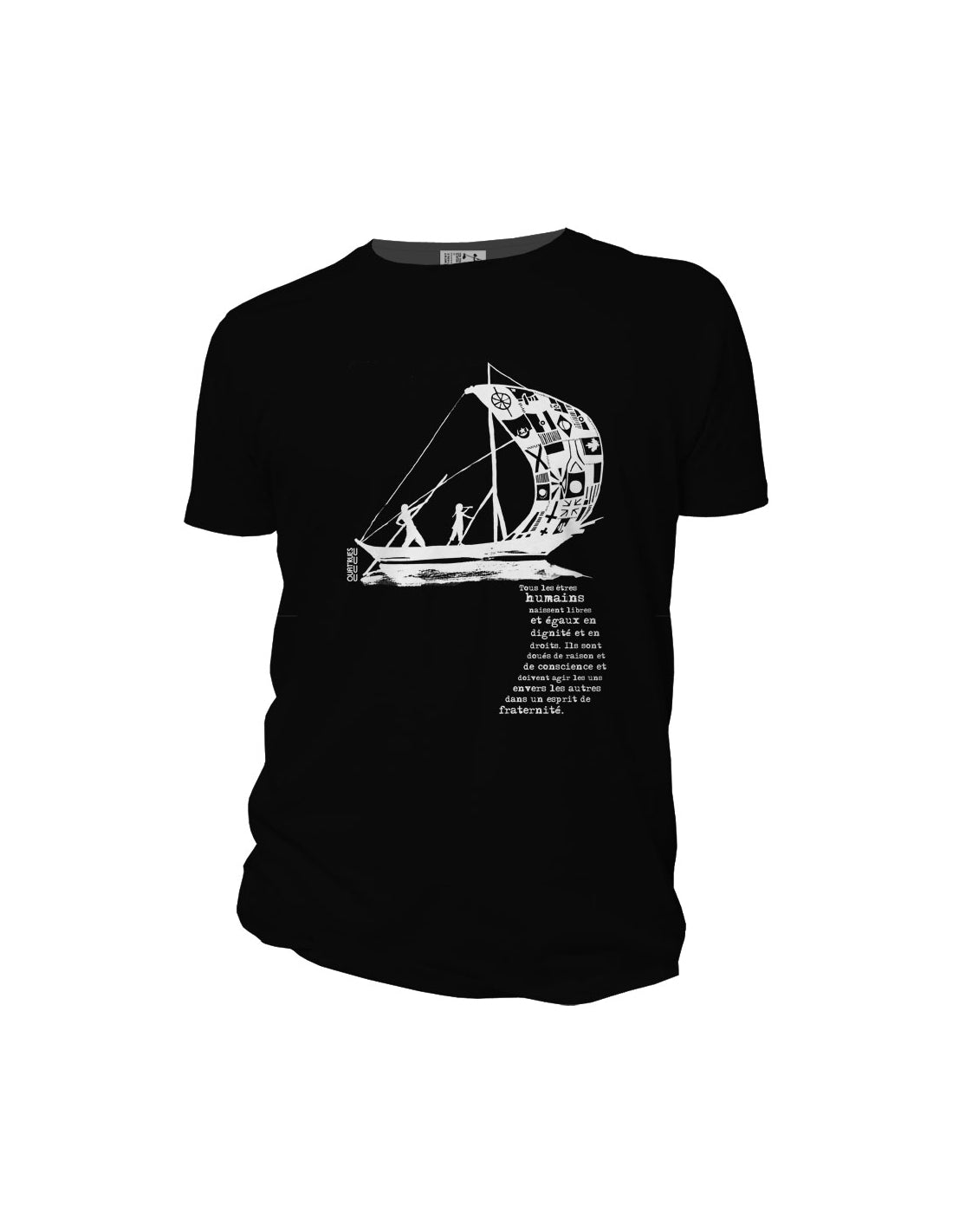 tee shirt en coton bio douala dun seul souffle  noir quat rues homme t shirt douala un seul souffle noir coton bio l armoire poethique 2