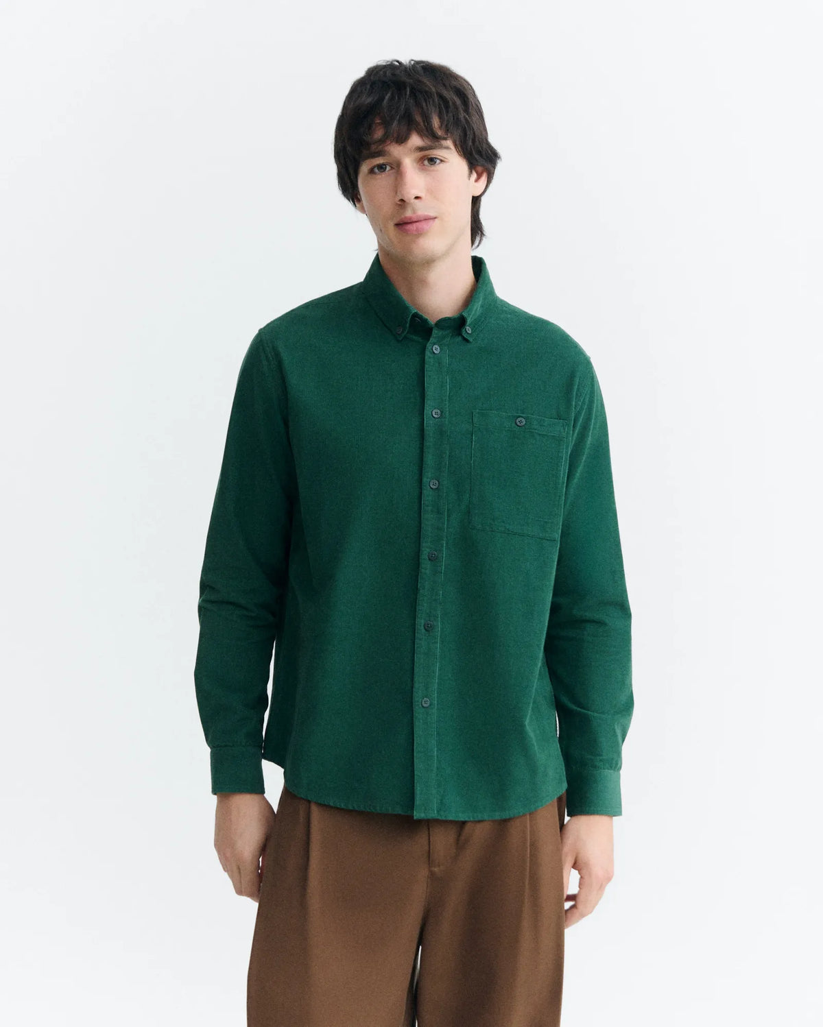 thinking mu chemise en velours de coton bio anto vert l armoire poethique