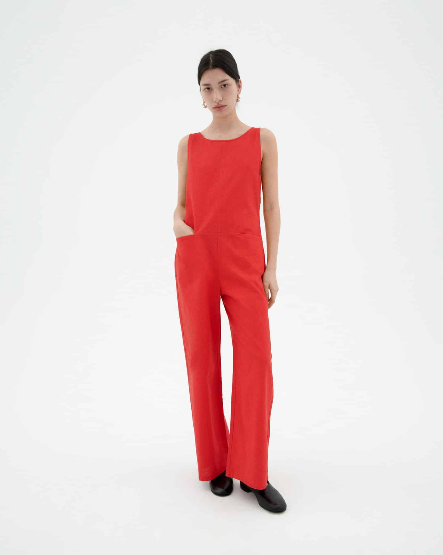 thinking mu femme combinaison adriana rouge coton bio l armoire poethique  1 