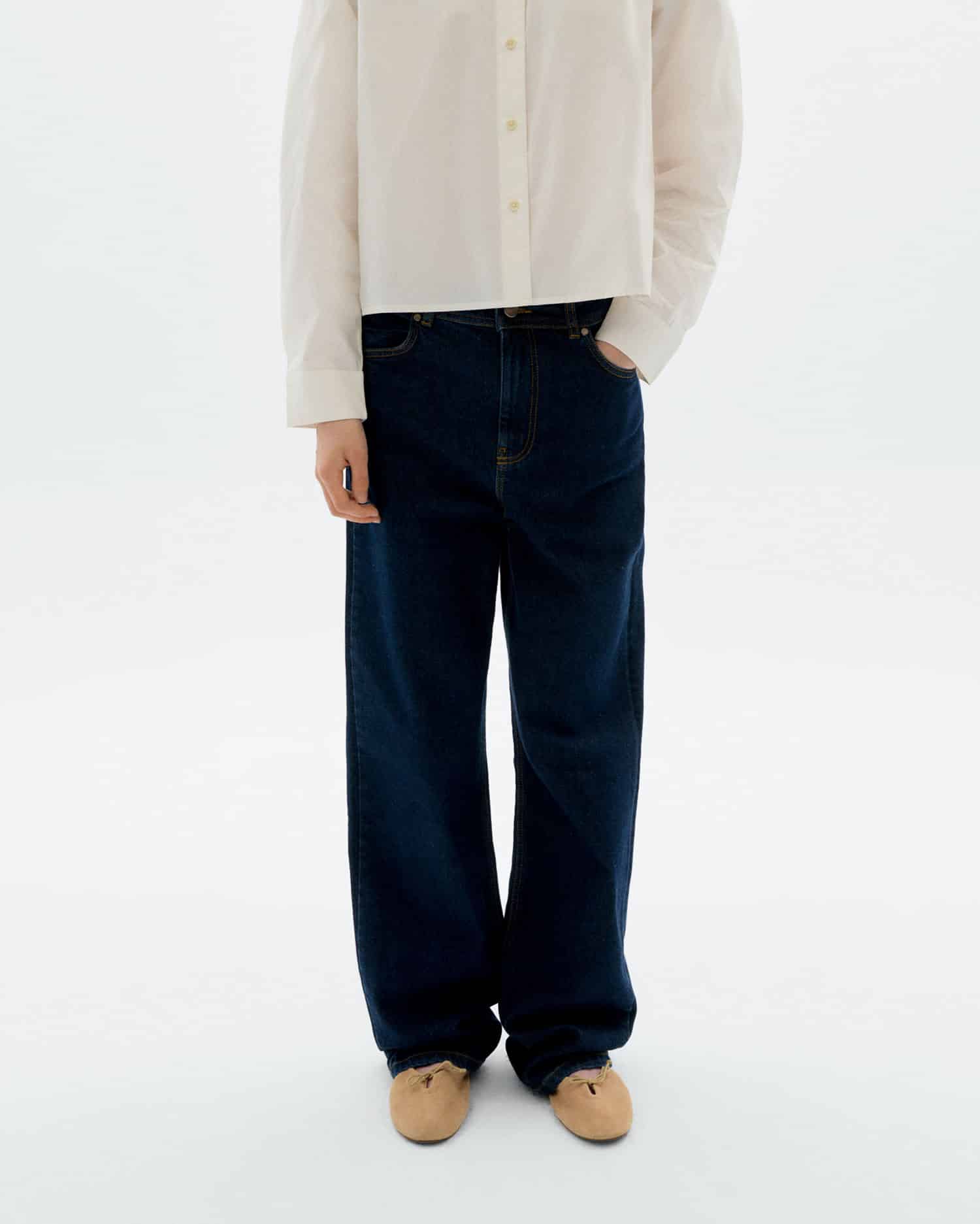 thinking mu femme jean flared theresa bleu coton bio l armoire poethique  1 