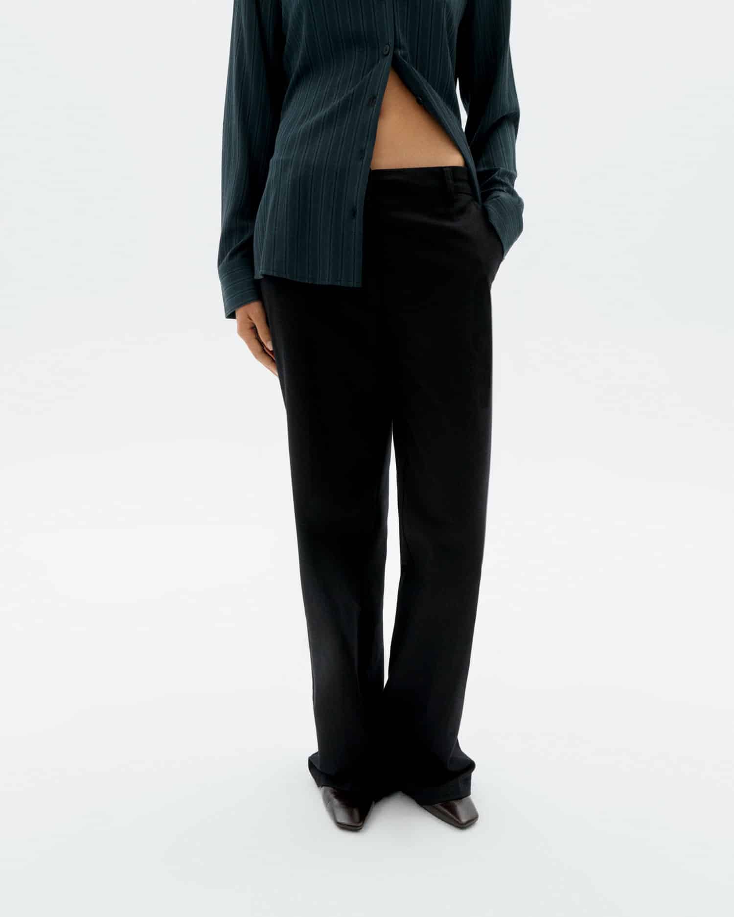 thinking mu femme pantalon hermione noir coton bio l armoire poethique  1 