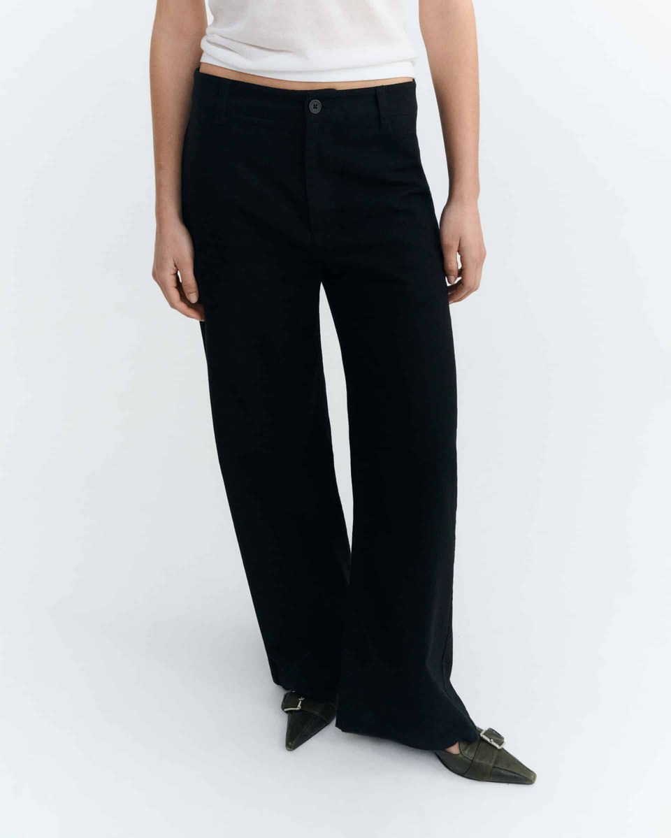 thinking mu femme pantalon karina noir coton bio l armoire poethique  1 