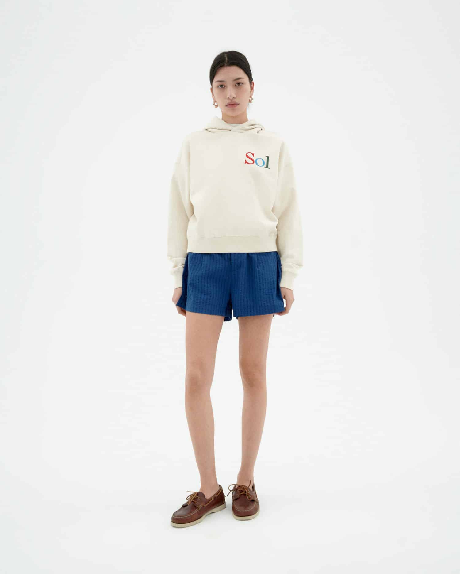 thinking mu femme short narciso bleu cobalt coton bio l armoire poethique  2 