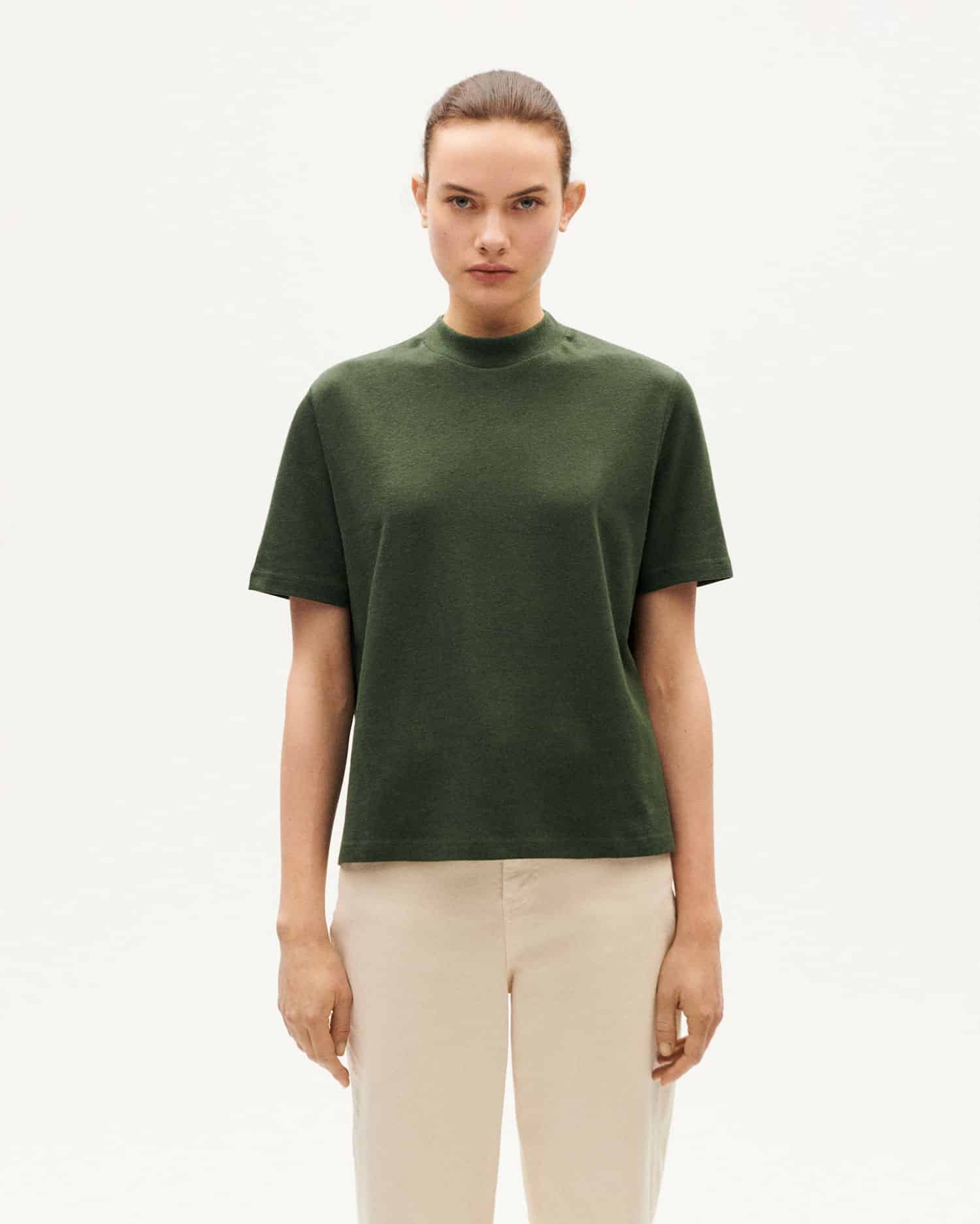 thinking mu femme t shirt aidin vert chanvre l armoire poethique  2 