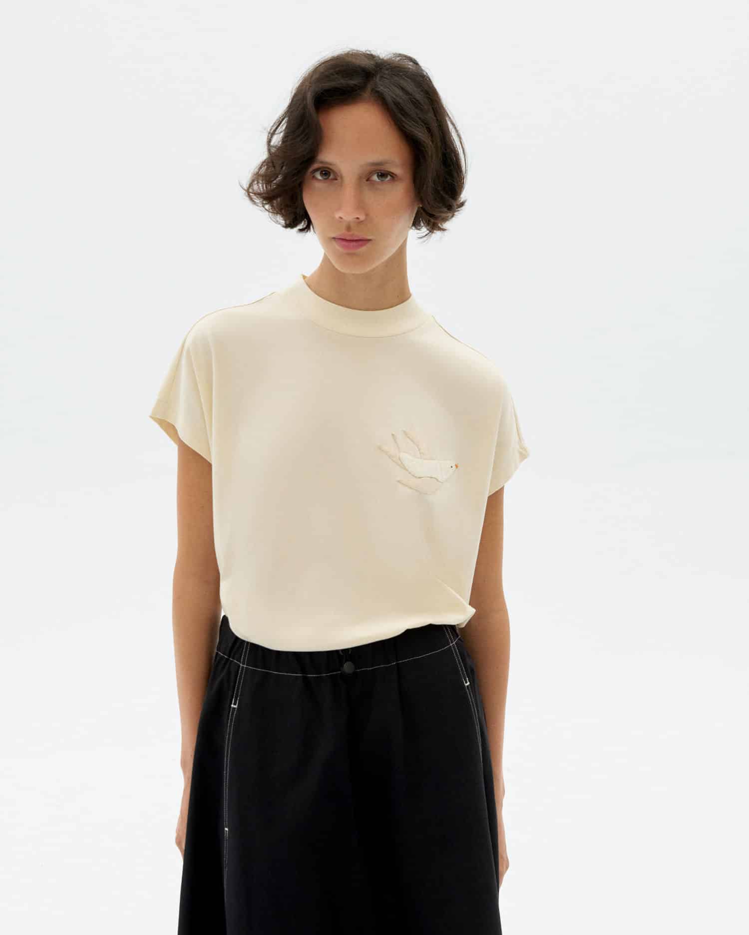 thinking mu femme t shirt bird volta blanc coton bio l armoire poethique  1 