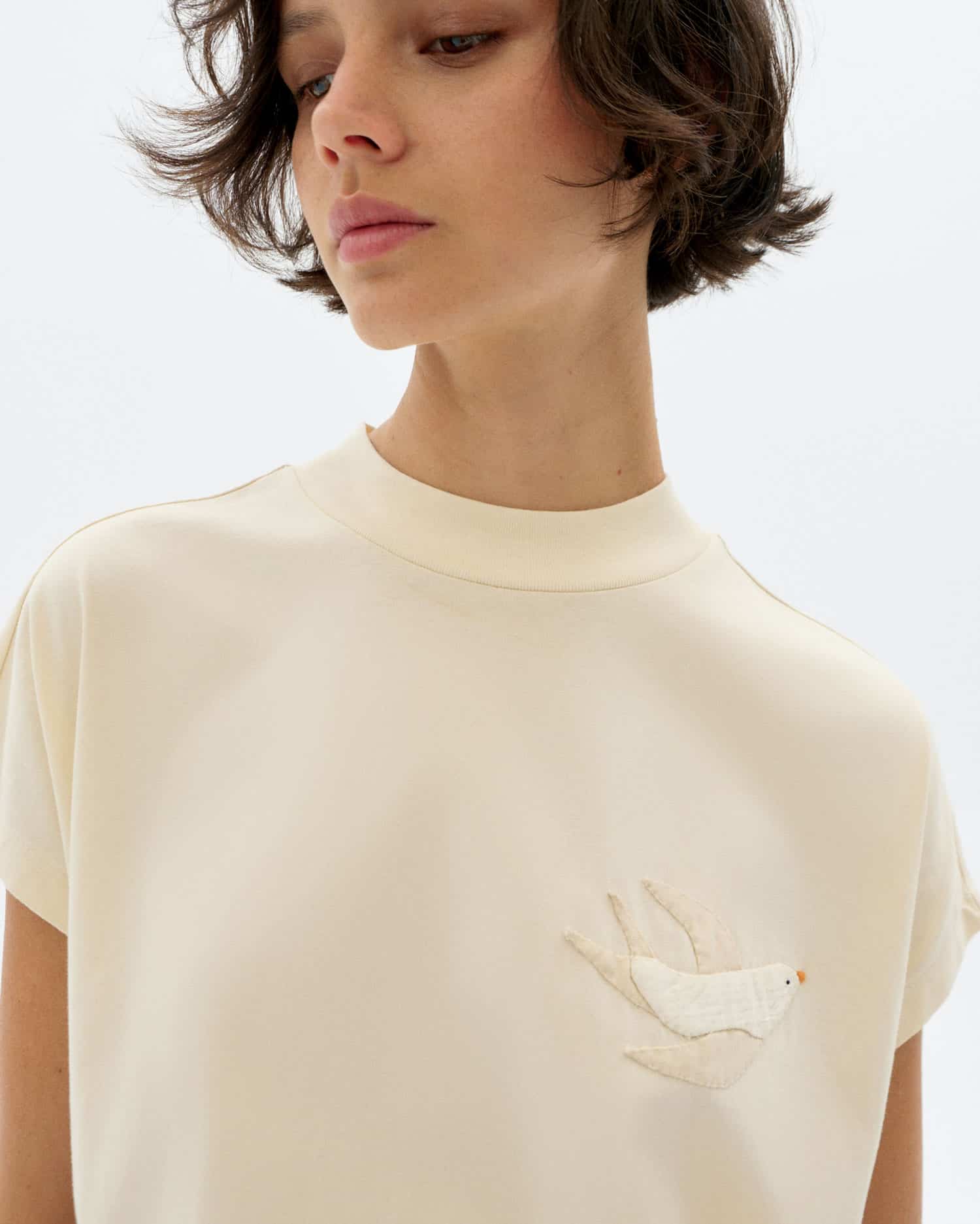 thinking mu femme t shirt bird volta blanc coton bio l armoire poethique  3 