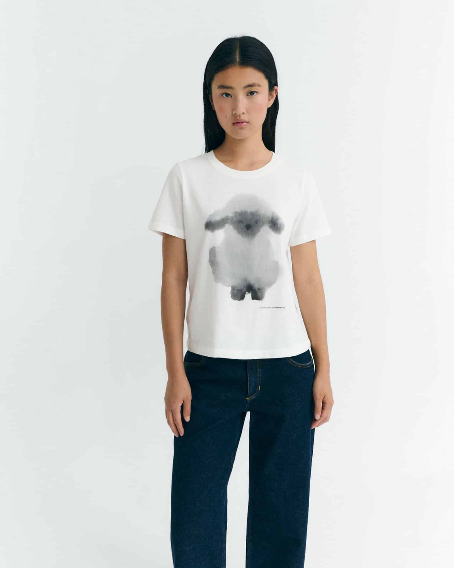 thinking mu femme t shirt cloud sheep ida blanc gris coton bio l armoire poethique  1 
