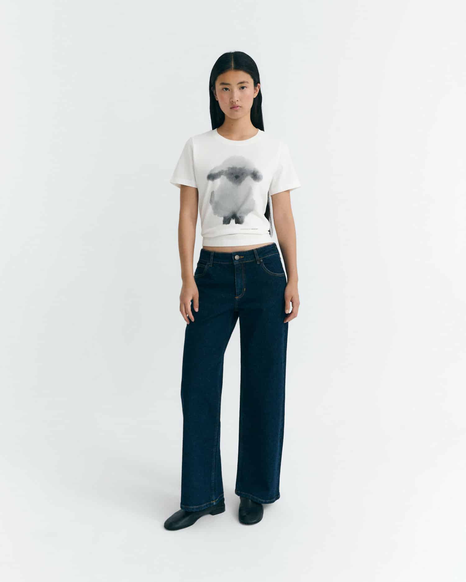 thinking mu femme t shirt cloud sheep ida blanc gris coton bio l armoire poethique  2 