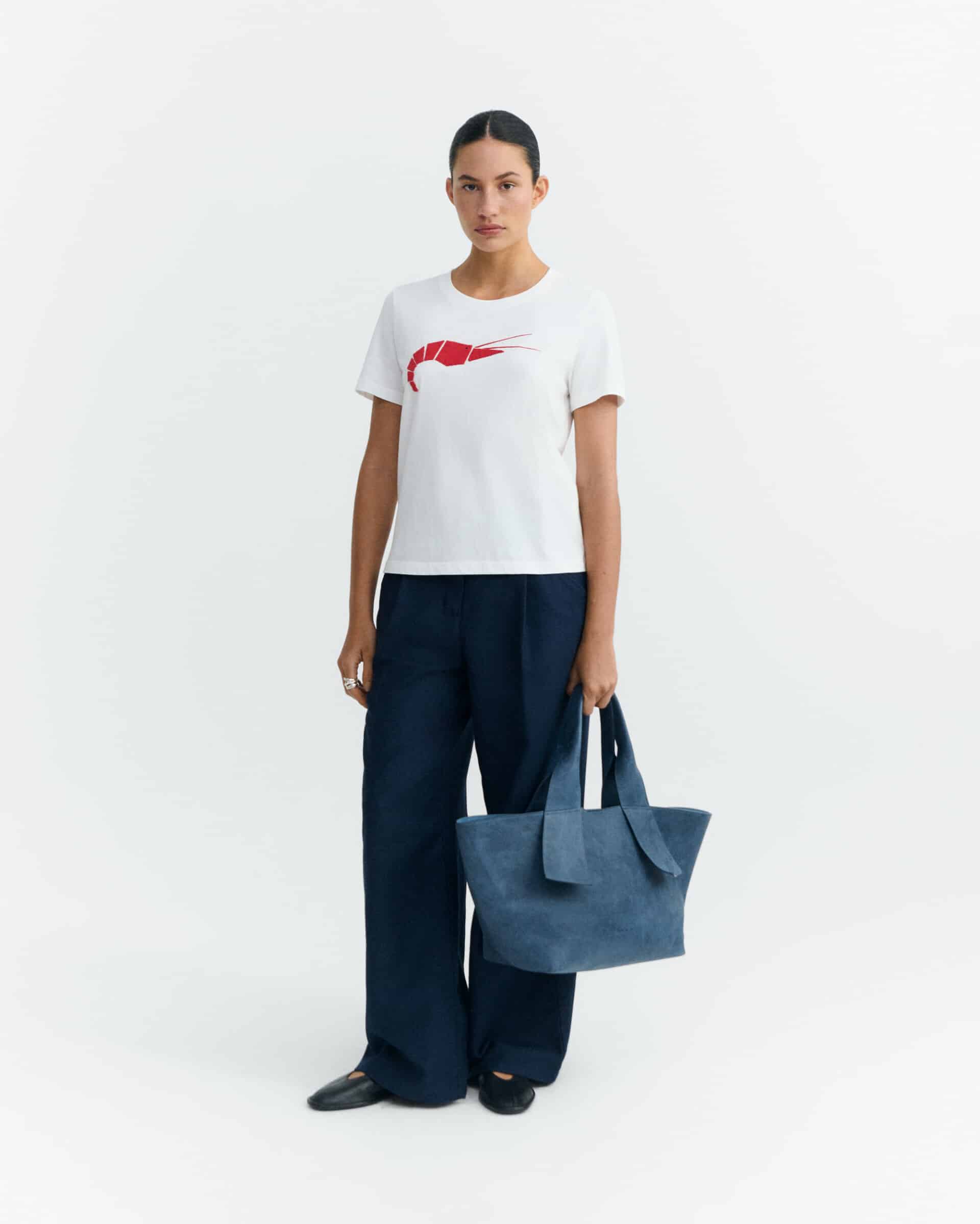 thinking mu femme t shirt origami ida blanc rouge coton bio l armoire poethique  2 