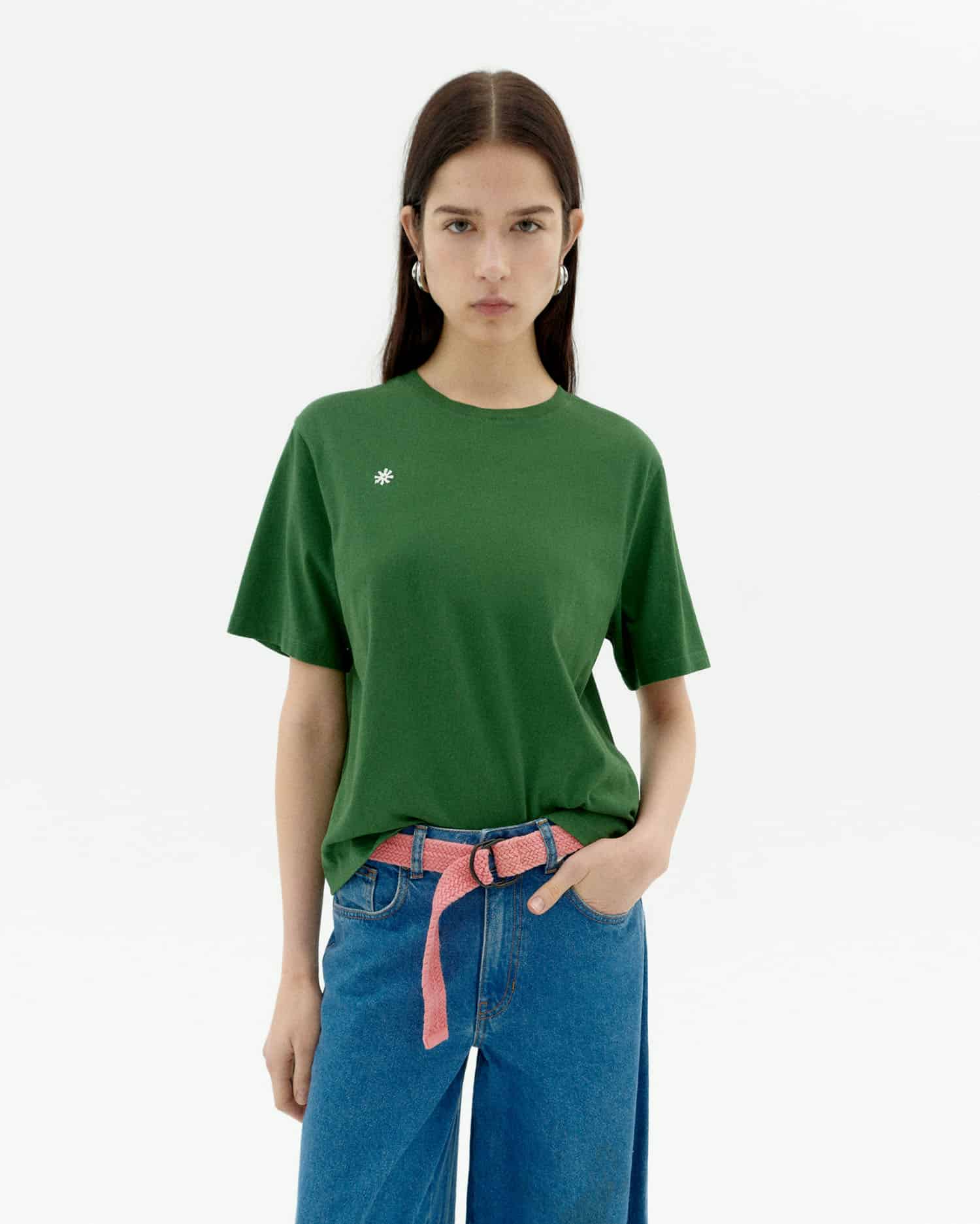 thinking mu femme t shirt solsol dill vert blanc coton bio l armoire poethique  1 