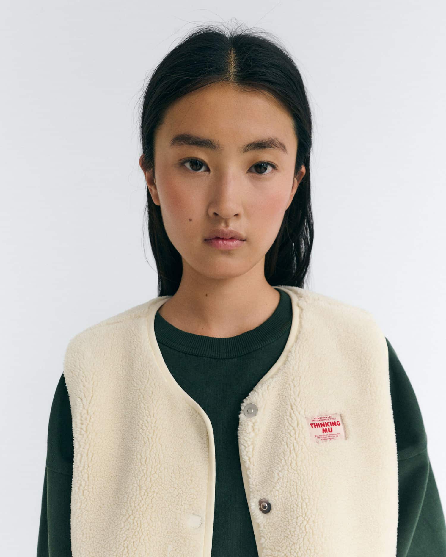 thinking mu femme veste sans manches jay creme polyester recycle l armoire poethique  3 