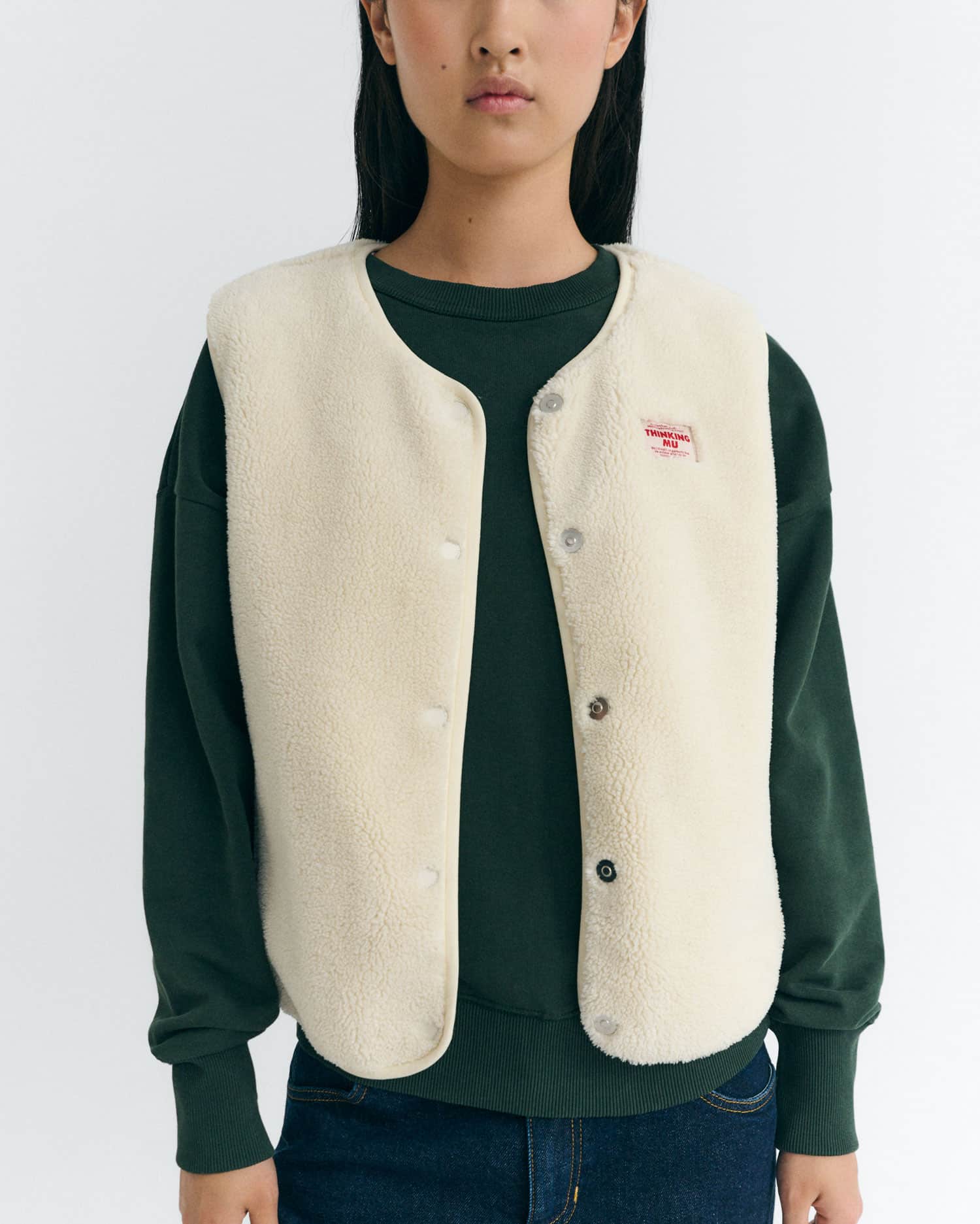 thinking mu femme veste sans manches jay creme polyester recycle l armoire poethique  4 