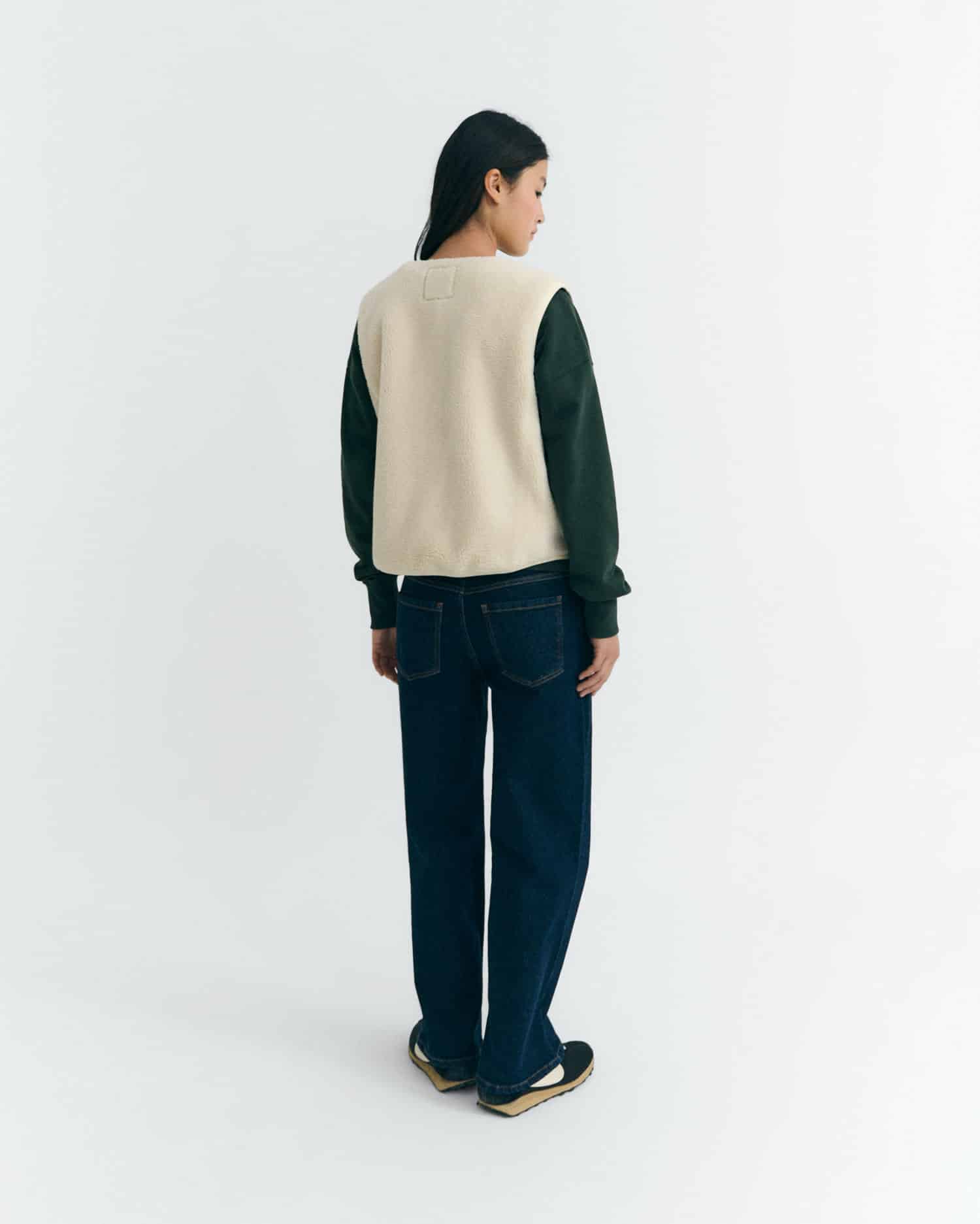 thinking mu femme veste sans manches jay creme polyester recycle l armoire poethique  5 