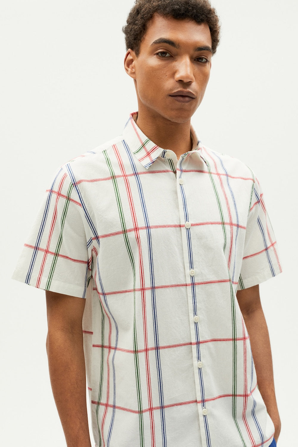thinking mu homme chemise cambric stripes tom multicolore coton bio l armoire poethique  1 