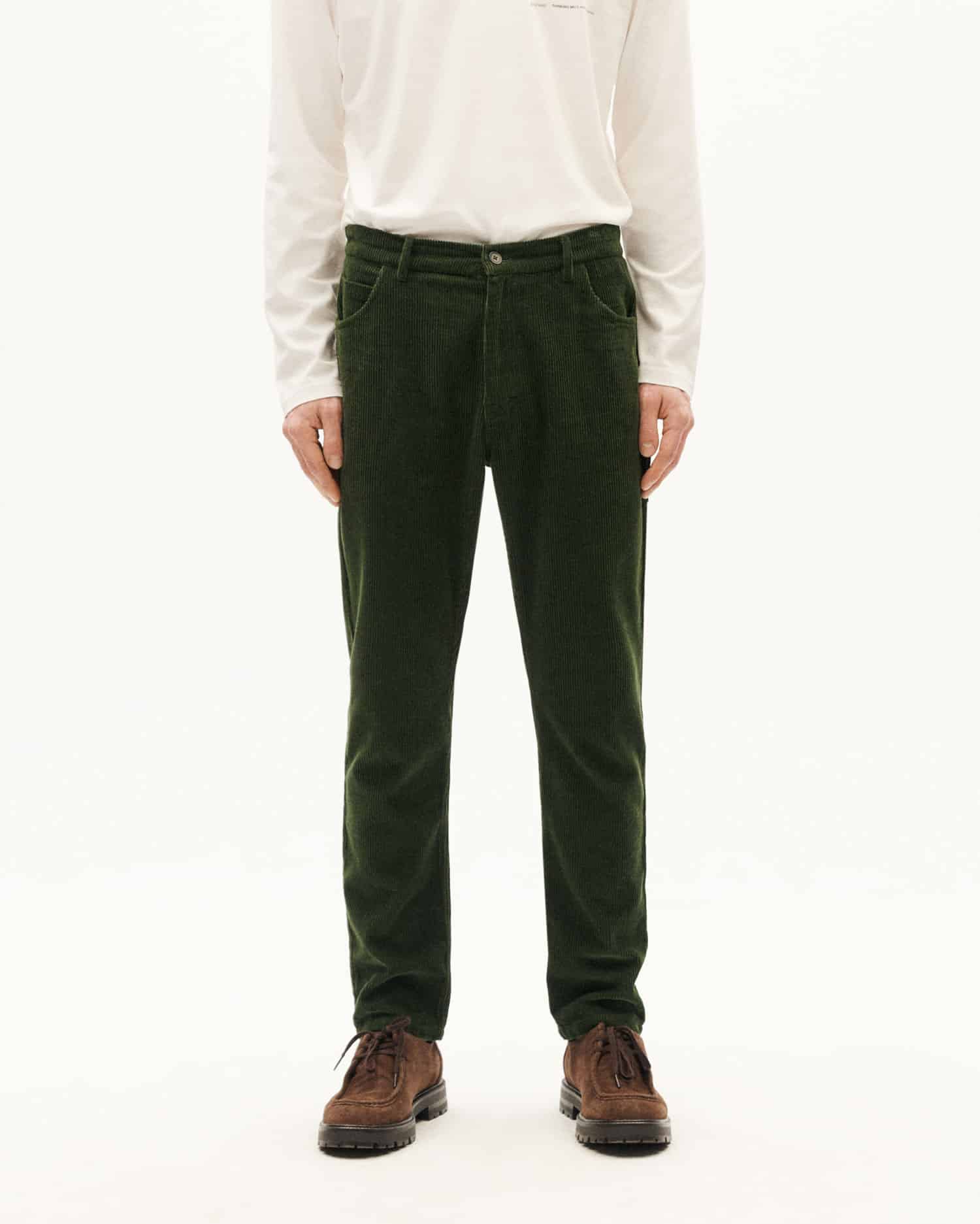 thinking mu homme pantalon five pockets vert coton bio l armoire poethique