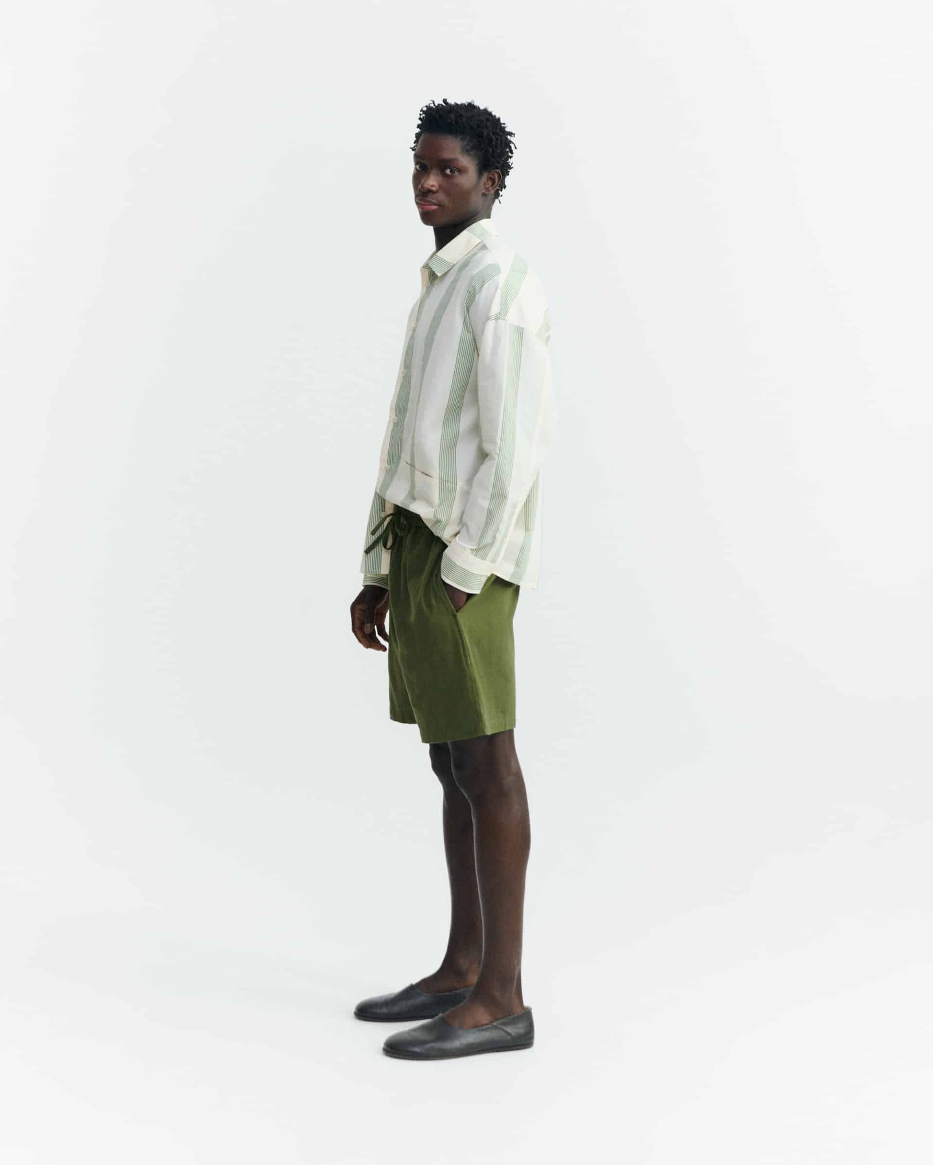 thinking mu homme short kentia henry coton bio vert olive l armoire poethique  3 