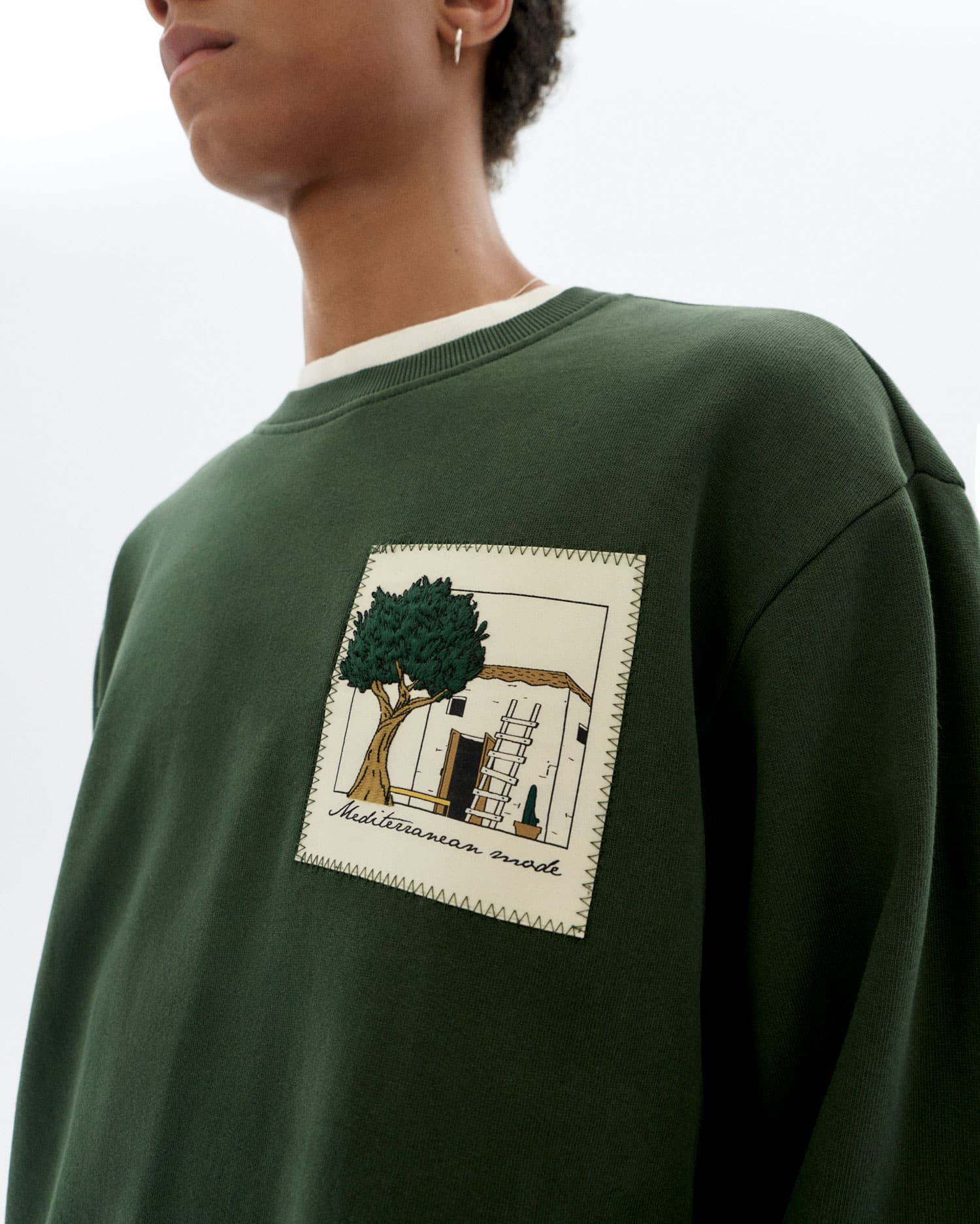 thinking mu homme sweat house leon vert bouteille coton bio l armoire poethique  3 
