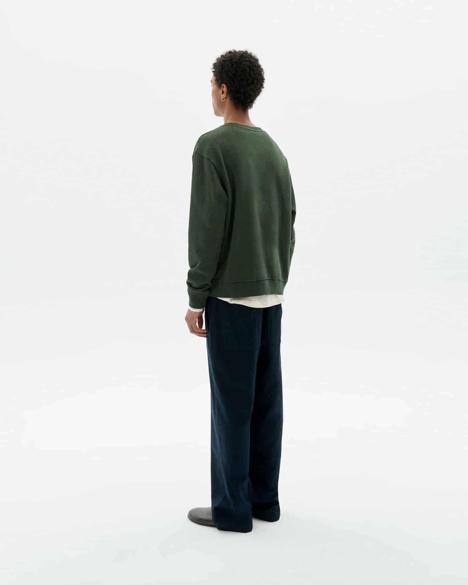 thinking mu homme sweat house leon vert bouteille coton bio l armoire poethique  4 