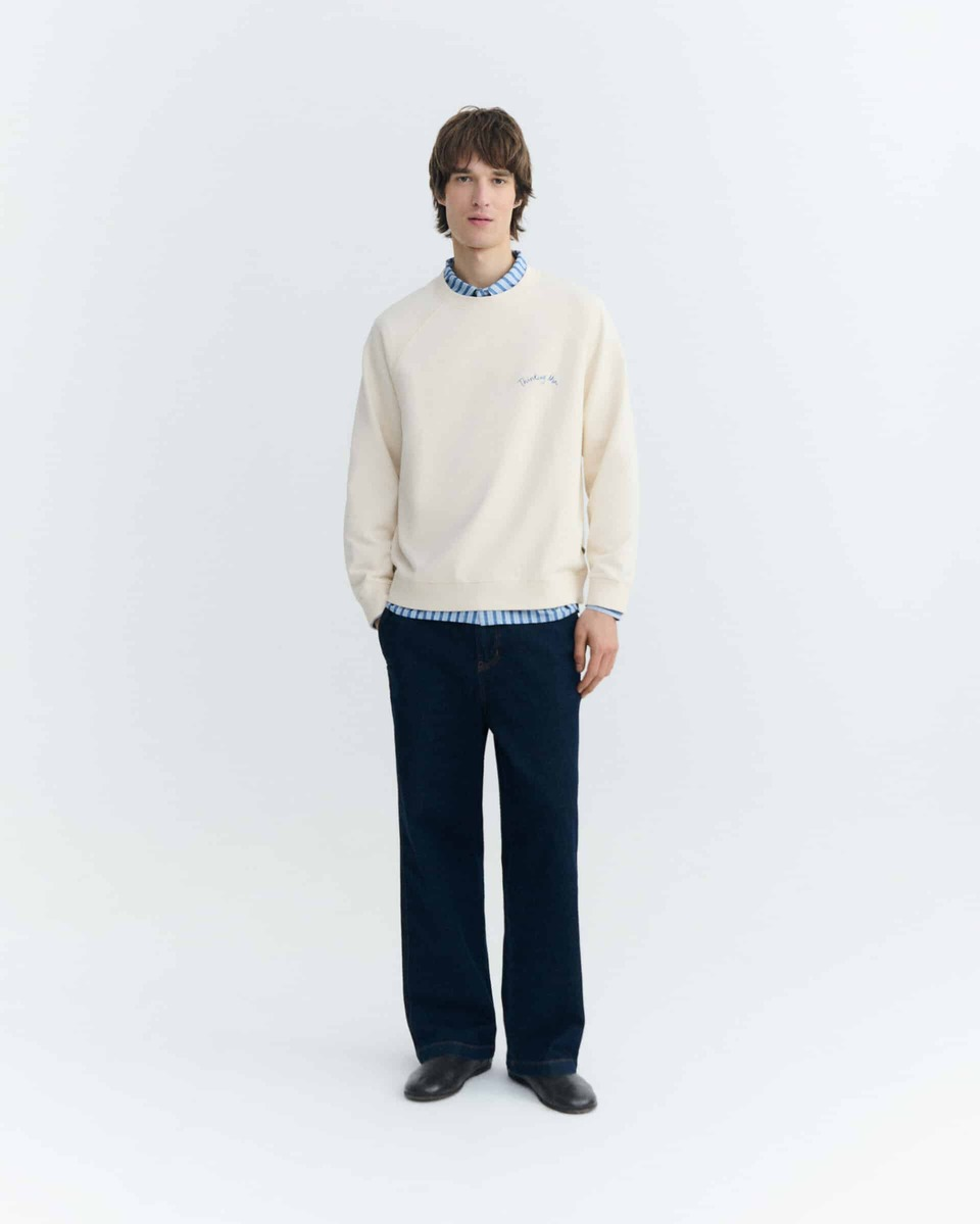 thinking mu homme sweat poisson dori patch pepe coton bio ecru l armoire poethique  2 