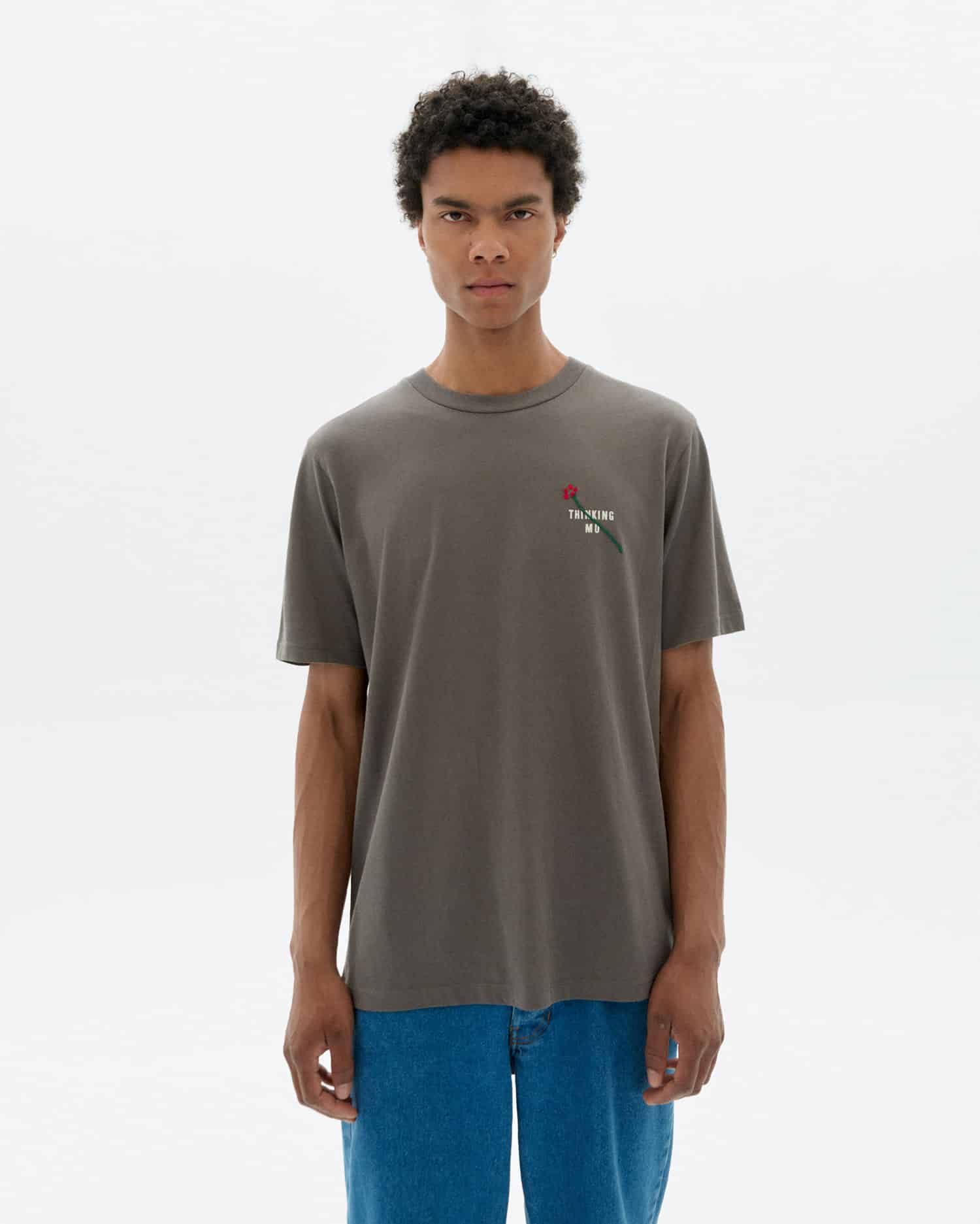 thinking mu homme t shirt flower pavement zach gris coton bio l armoire poethique  1 