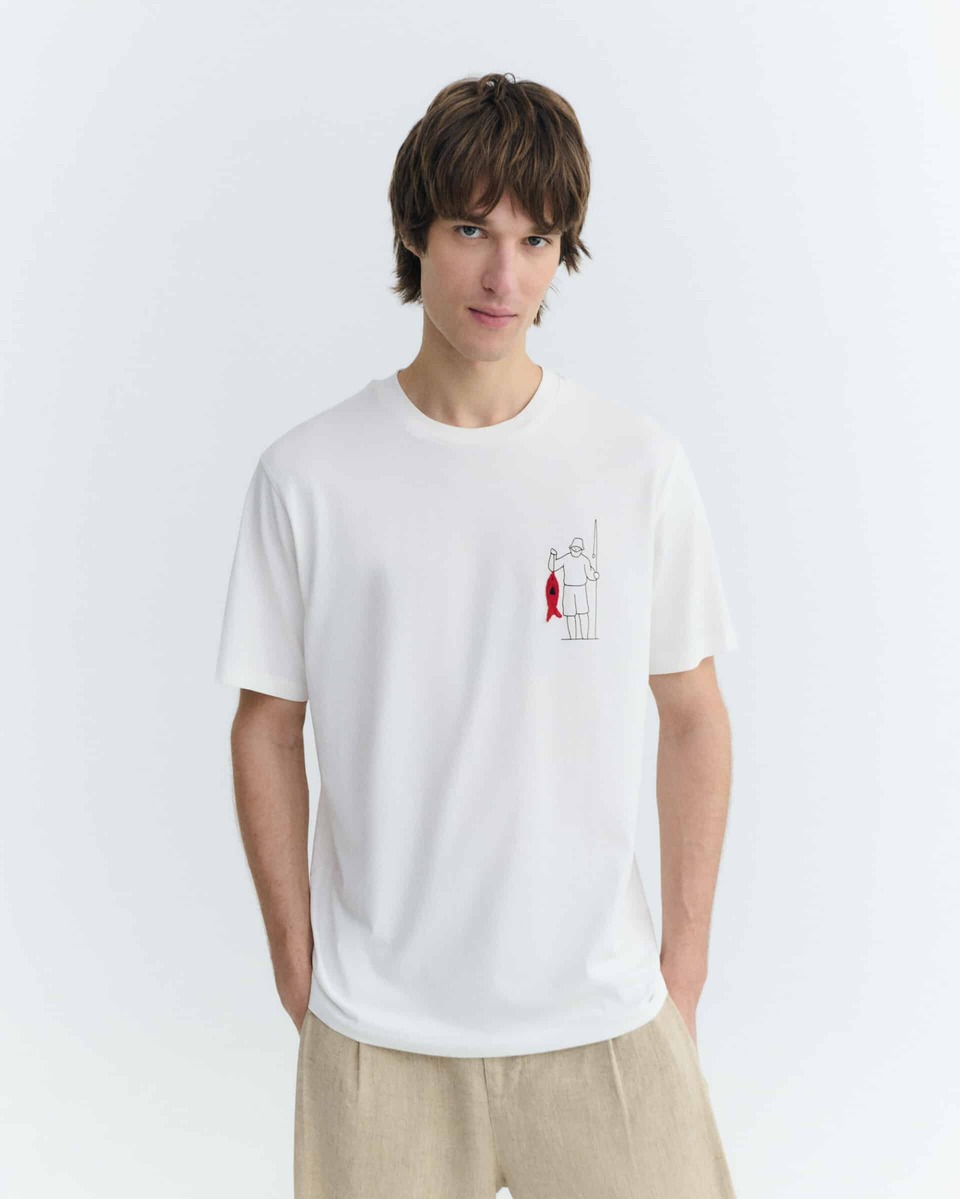 thinking mu homme t shirt pecheur fisherman zach ecru coton bio l armoire poethique  1 