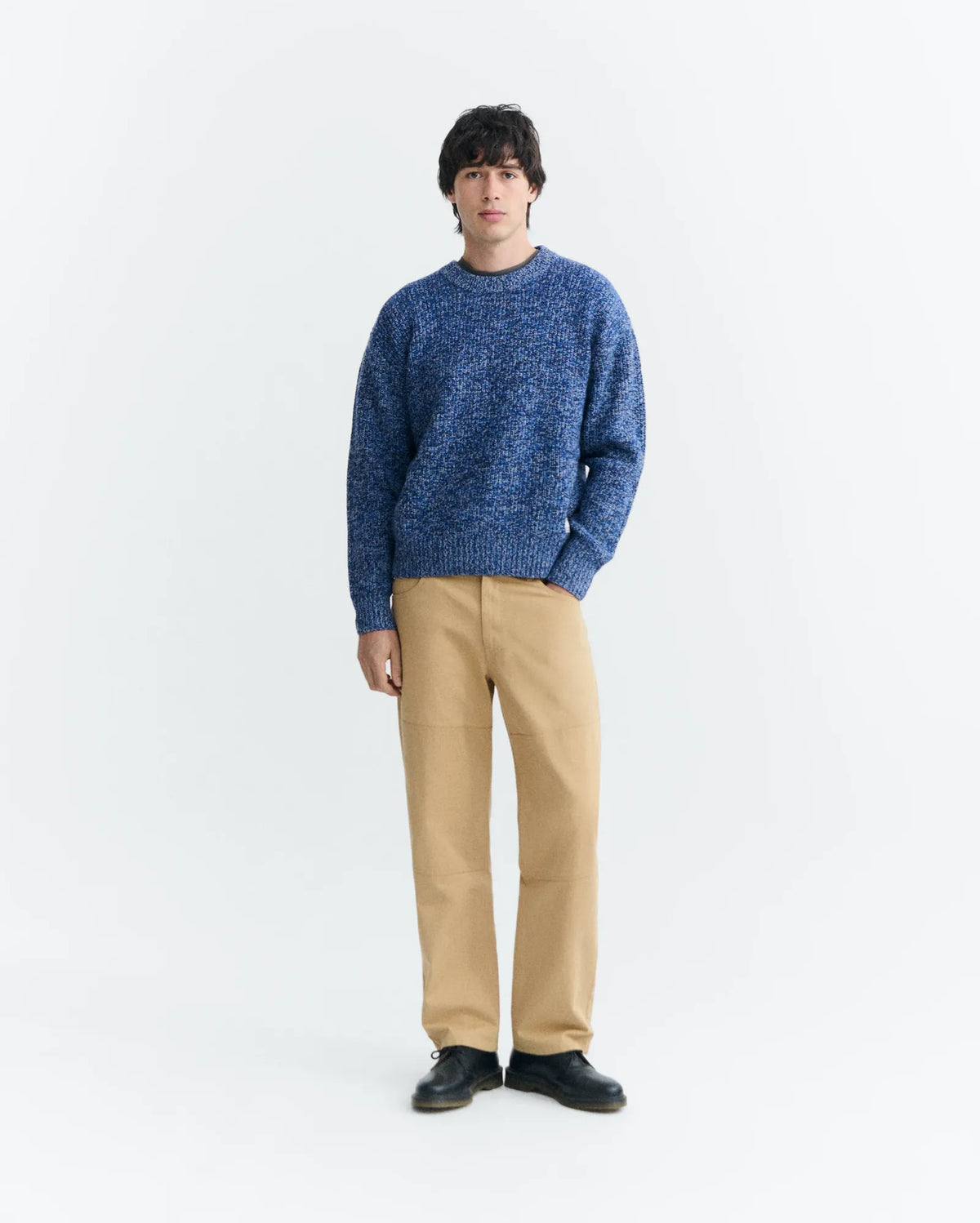 thinking mu pull en laine merinos santos knitted bleu l armoire poethique
