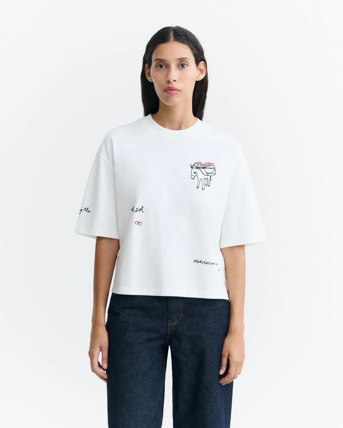 thinking mu tee shirt en coton bio tomatera lena blanc l armoire poethique